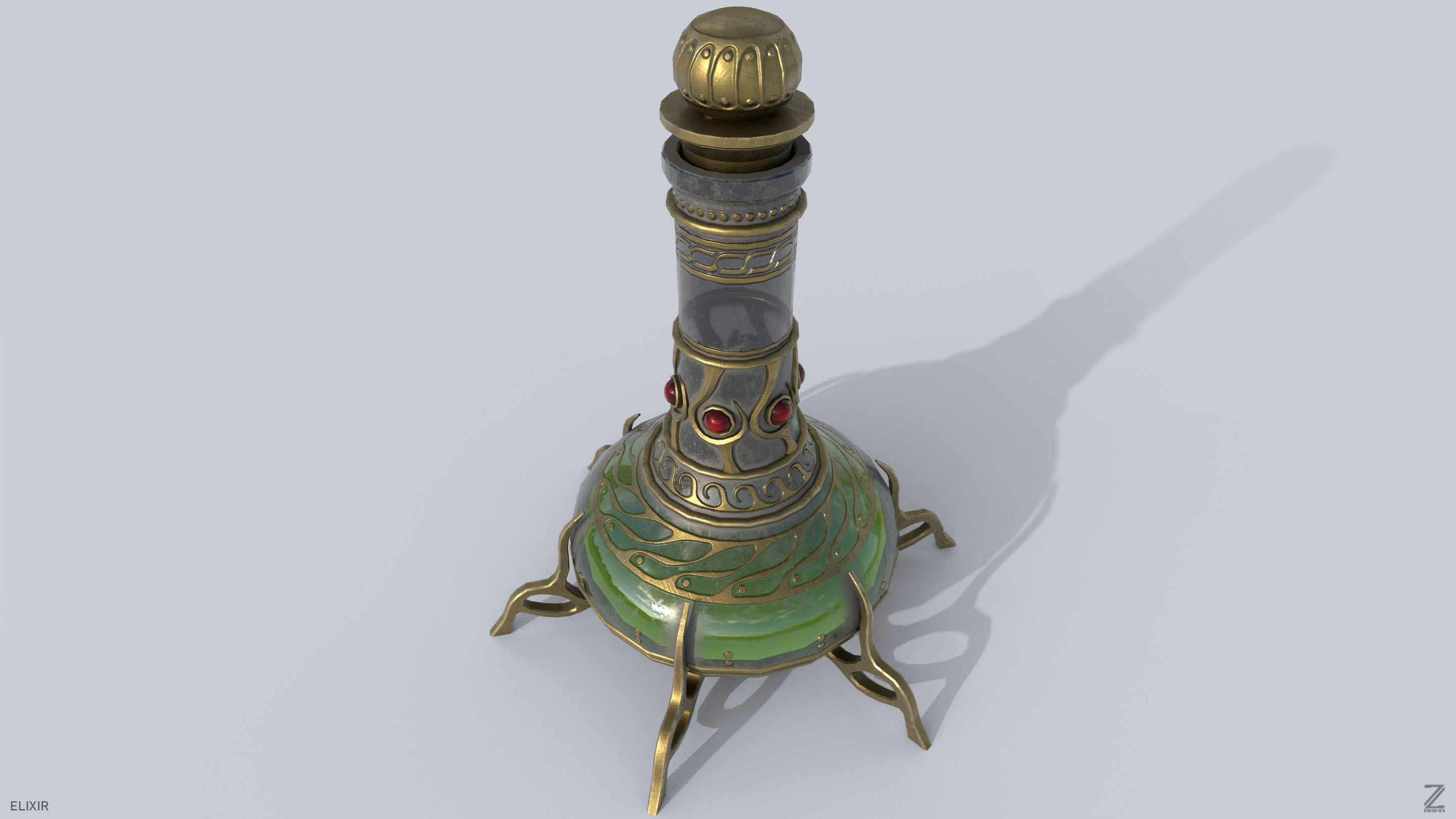 Elixir Low-poly 3D model_5