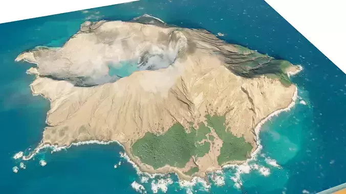 White island 3D model terrain