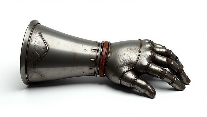 Medieval Knight Gauntlet 3D Model - Armored Glove Low-poly 3D model