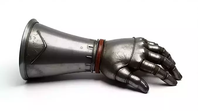 Medieval Knight Gauntlet 3D Model - Armored Glove Low-poly 3D model