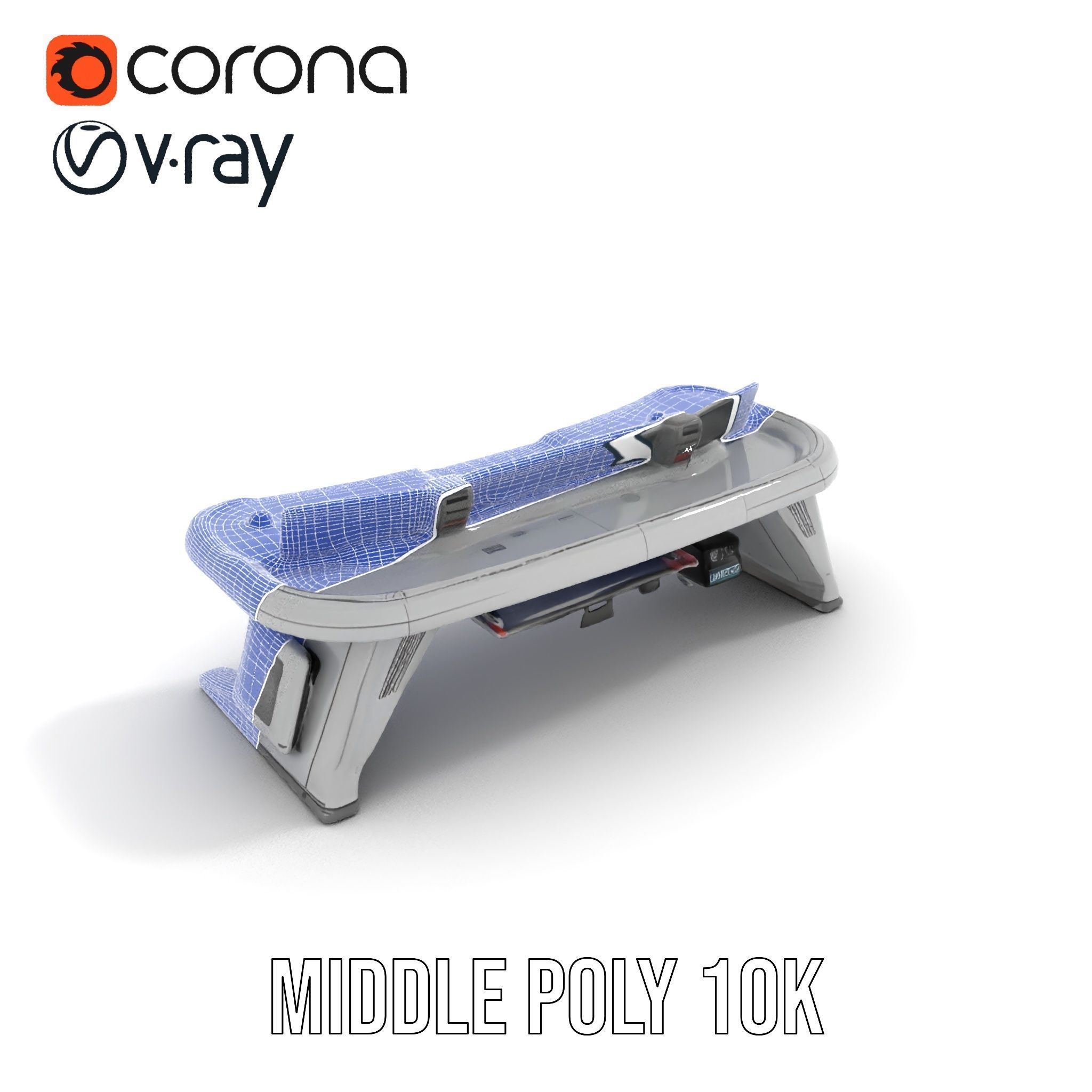 Futuristic Control Desk Model Pack with Integrated Screens Low-poly 3D model_25