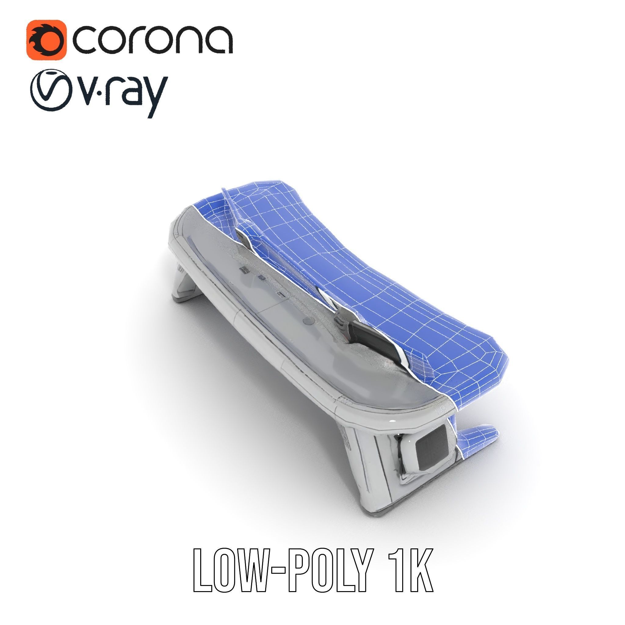 Futuristic Control Desk Model Pack with Integrated Screens Low-poly 3D model_28