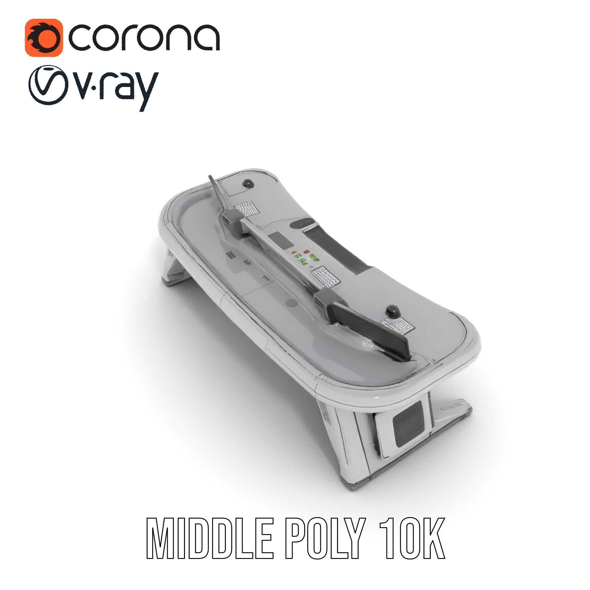 Futuristic Control Desk Model Pack with Integrated Screens Low-poly 3D model_17