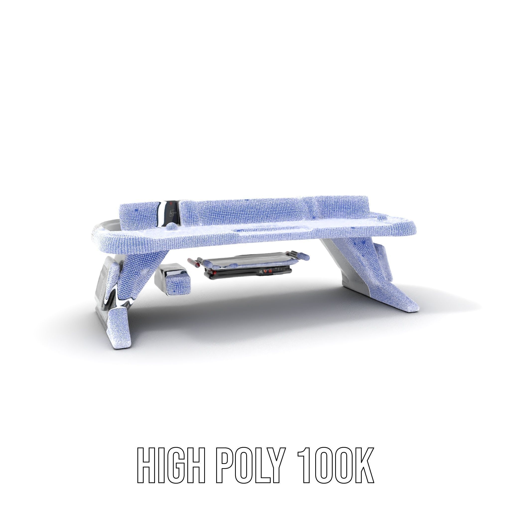 Futuristic Control Desk Model Pack with Integrated Screens Low-poly 3D model_5