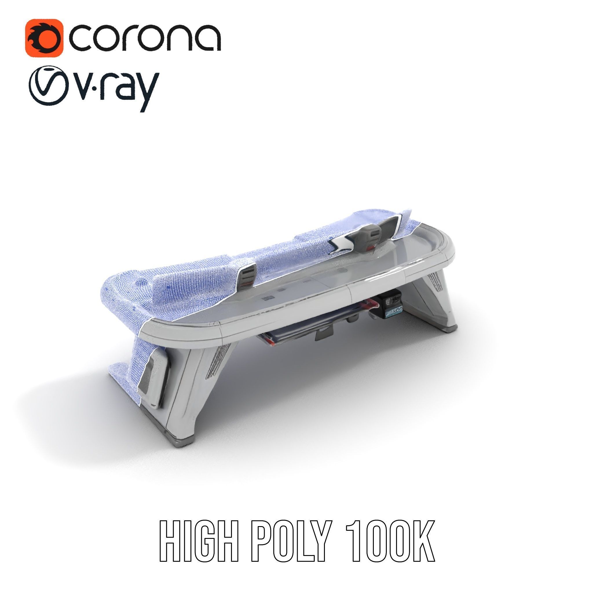 Futuristic Control Desk Model Pack with Integrated Screens Low-poly 3D model_33