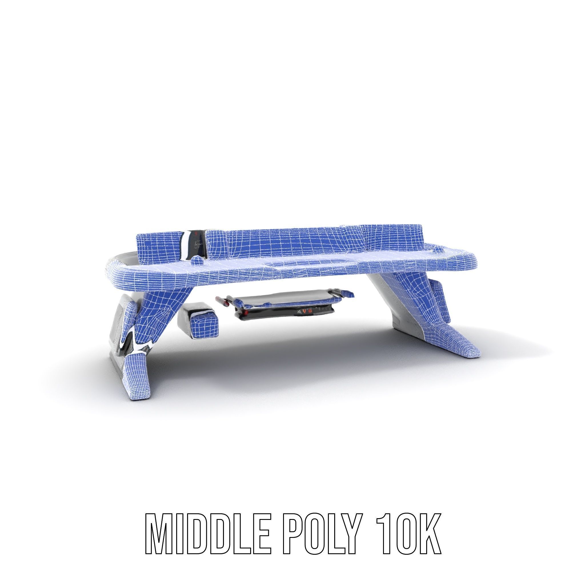 Futuristic Control Desk Model Pack with Integrated Screens Low-poly 3D model_19