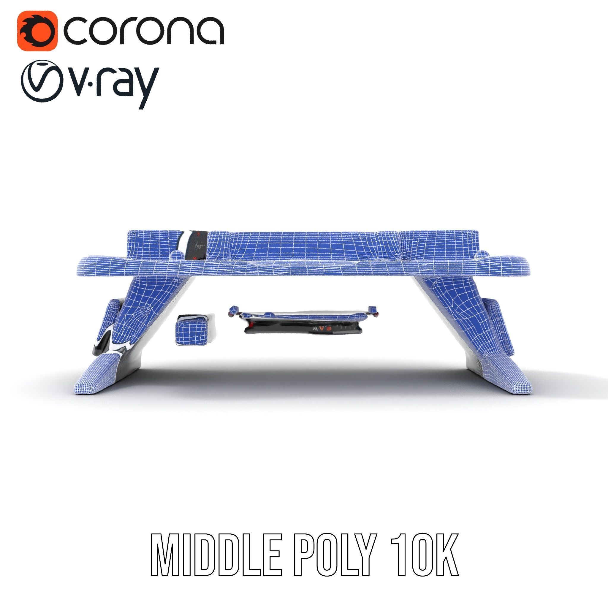 Futuristic Control Desk Model Pack with Integrated Screens Low-poly 3D model_30