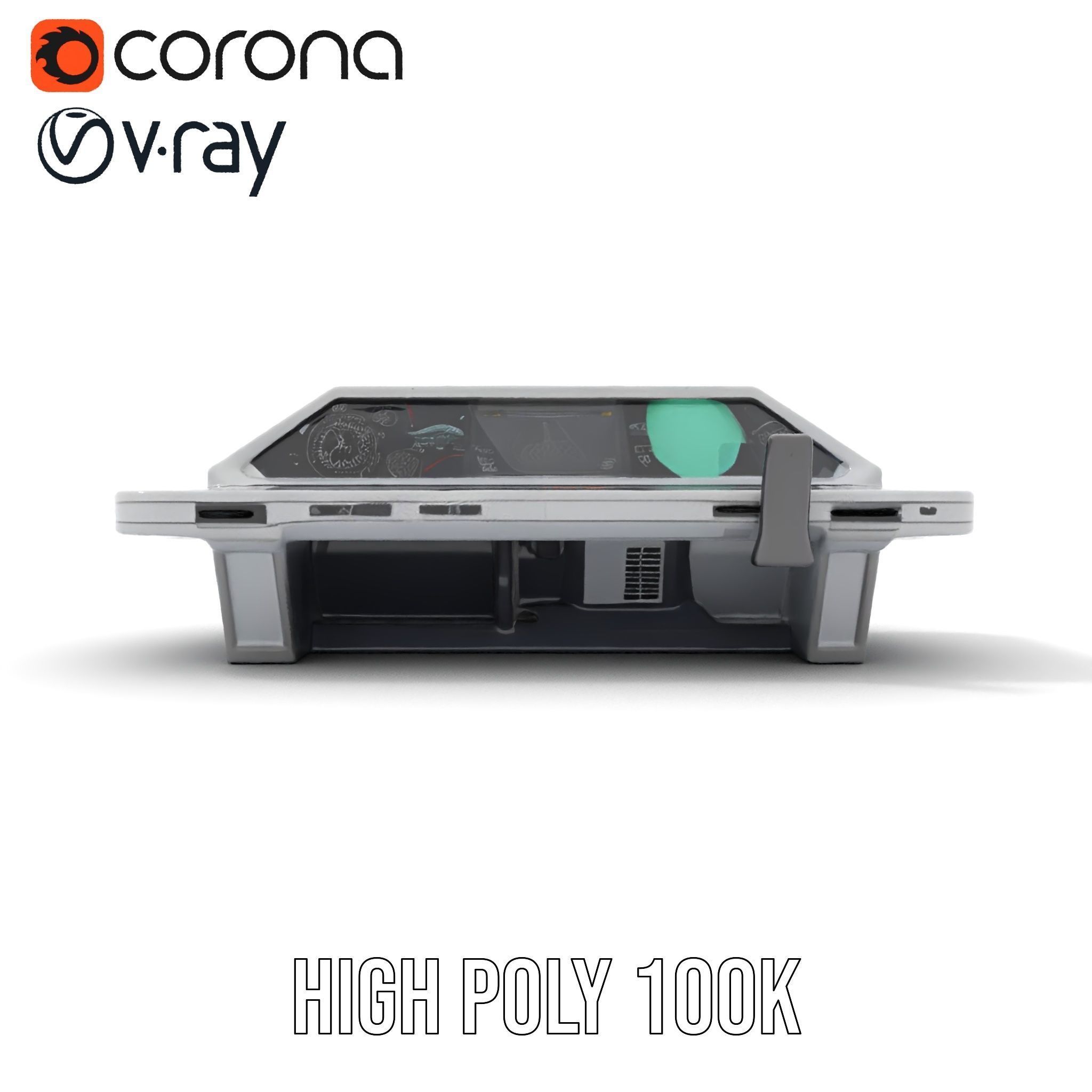 Futuristic Command Console Model Pack Low-poly 3D model_24