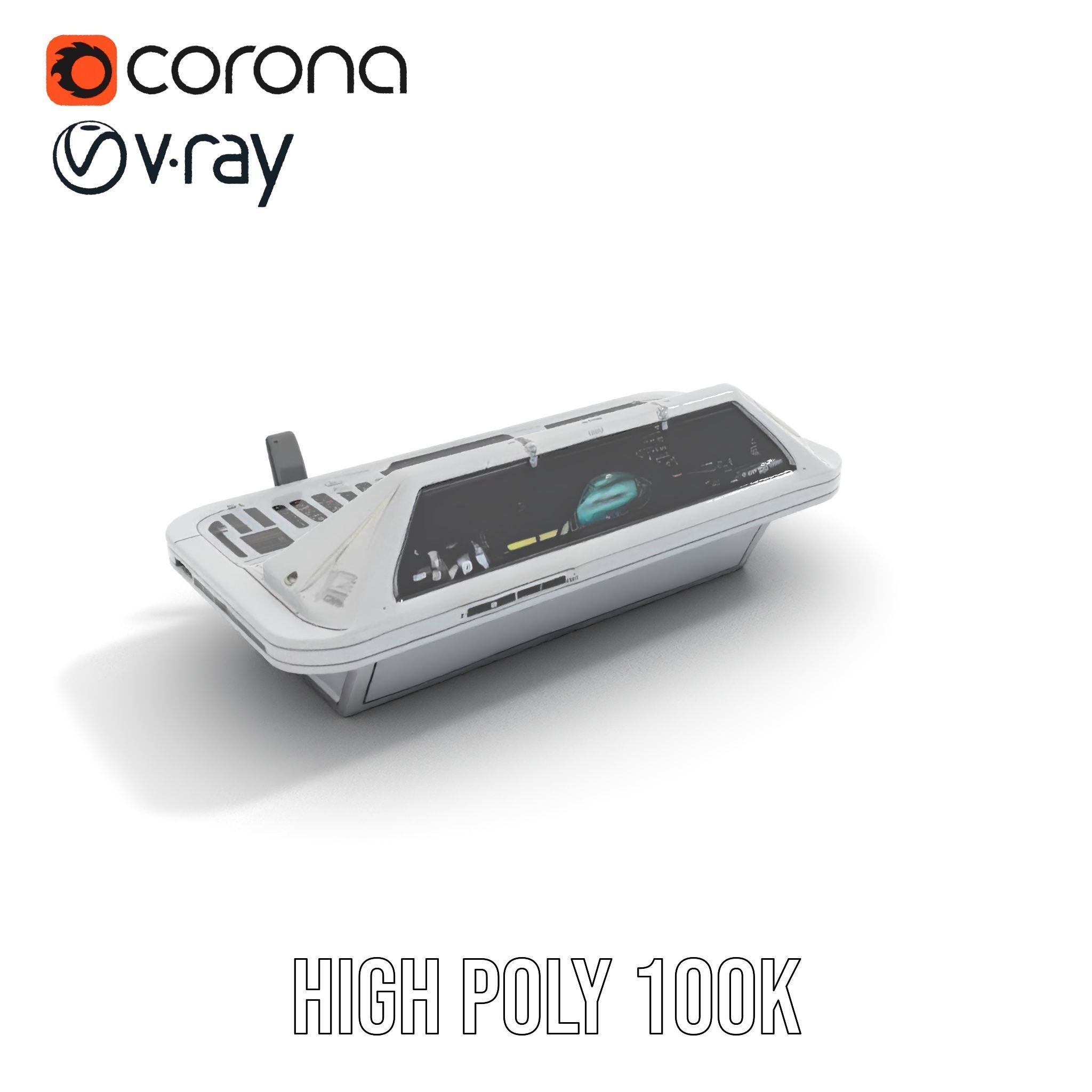 Futuristic Command Console Model Pack Low-poly 3D model_18