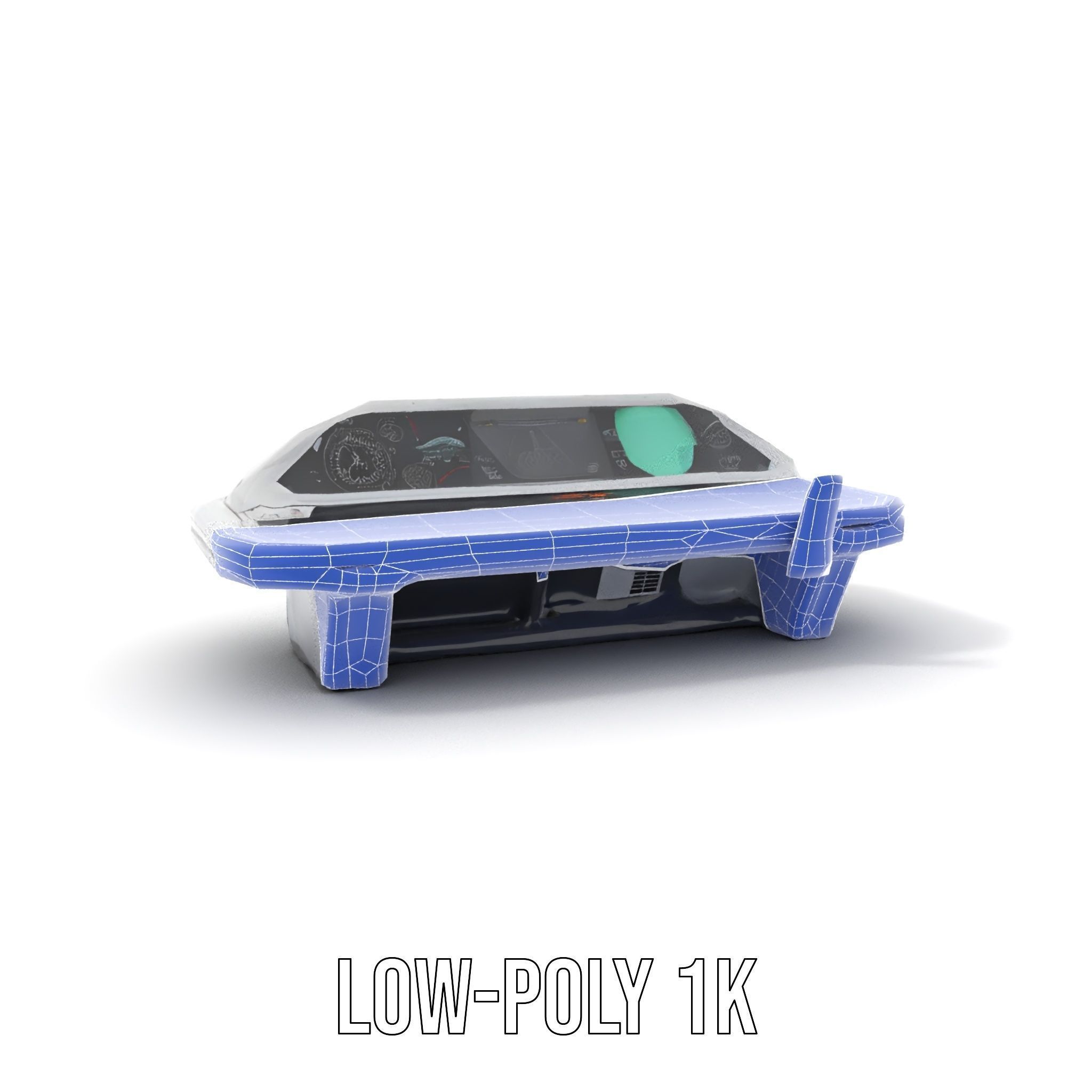 Futuristic Command Console Model Pack Low-poly 3D model_29