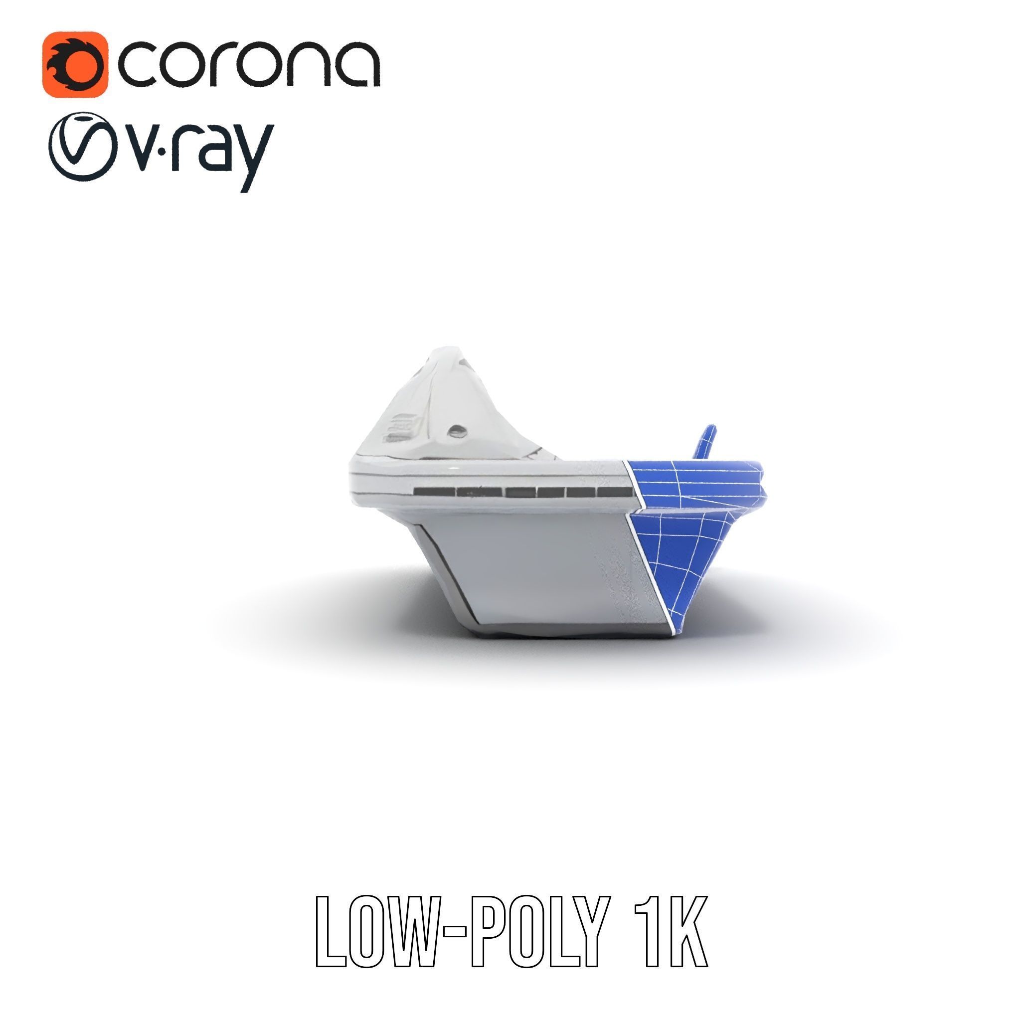 Futuristic Command Console Model Pack Low-poly 3D model_23