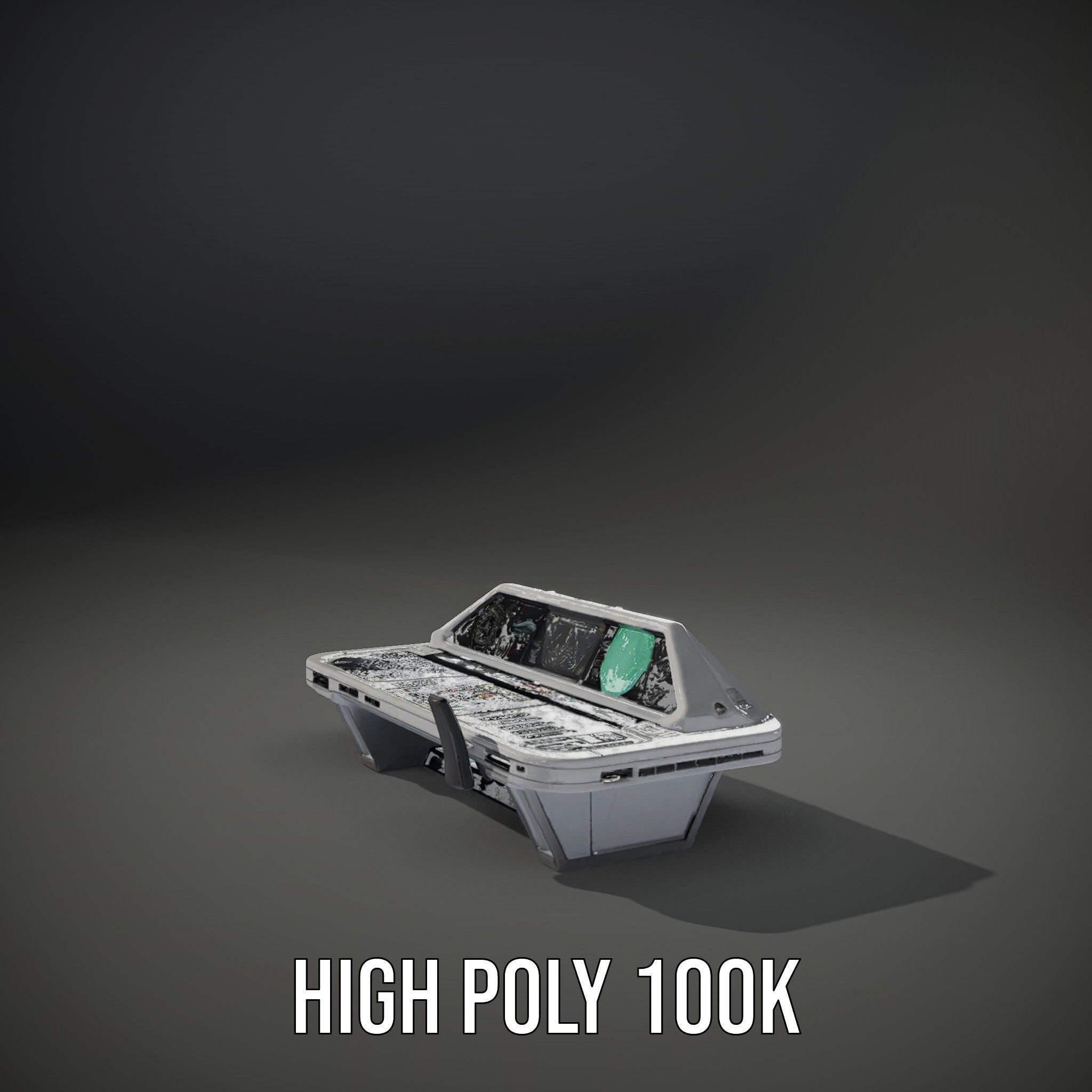 Futuristic Command Console Model Pack Low-poly 3D model_13