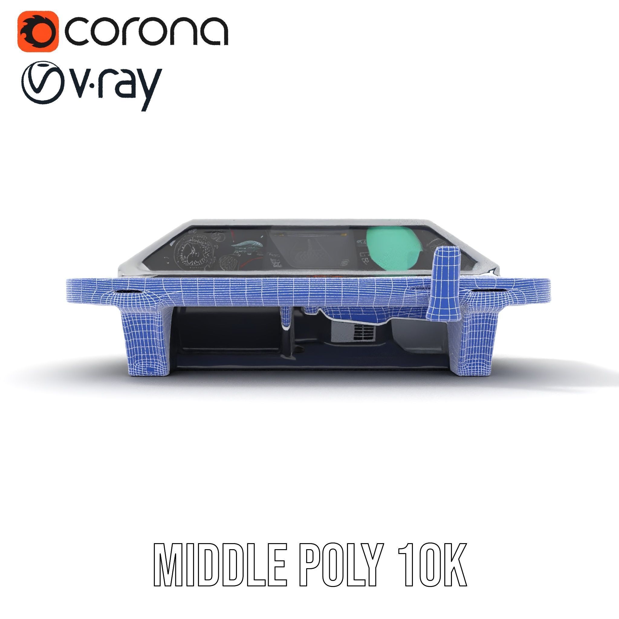 Futuristic Command Console Model Pack Low-poly 3D model_22