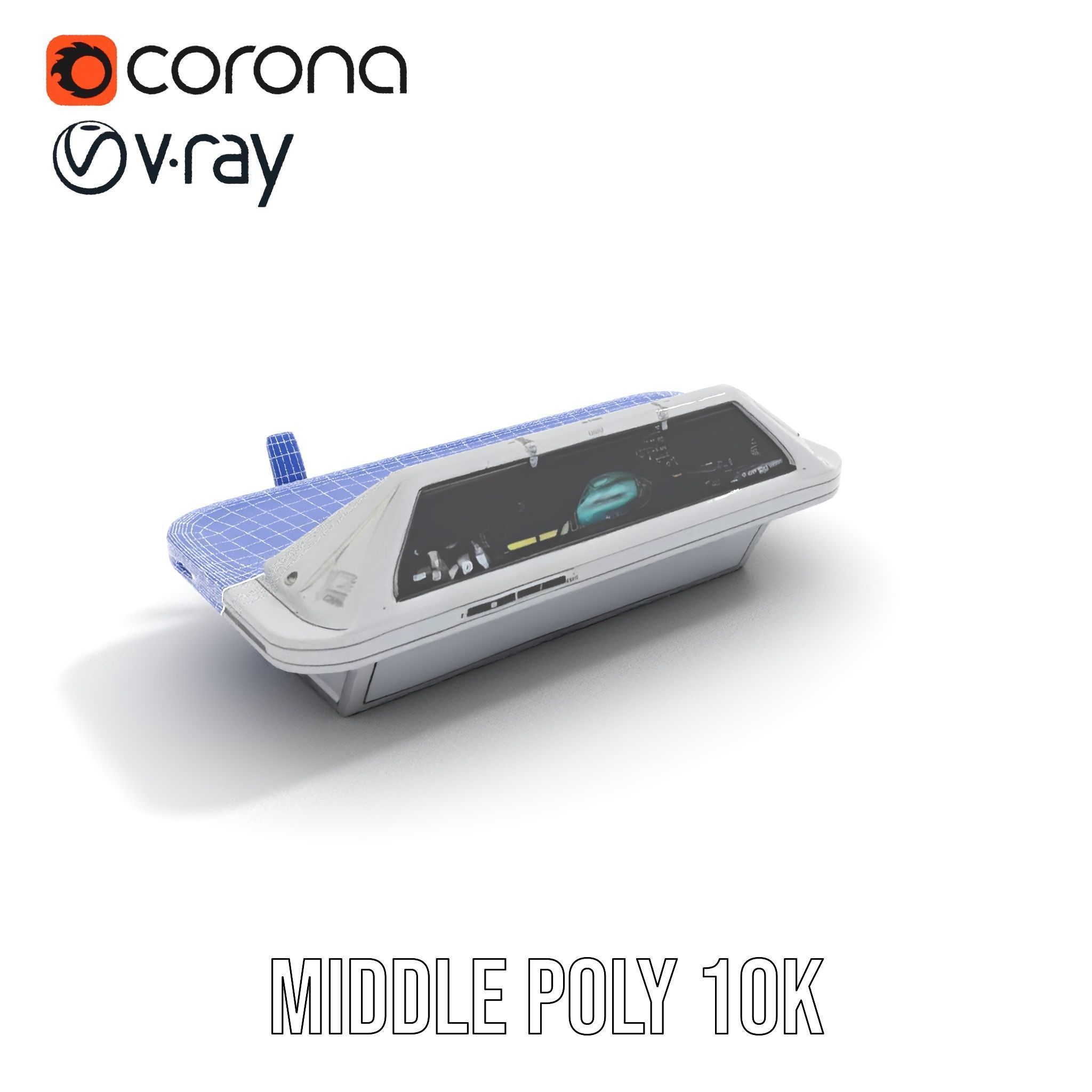 Futuristic Command Console Model Pack Low-poly 3D model_25