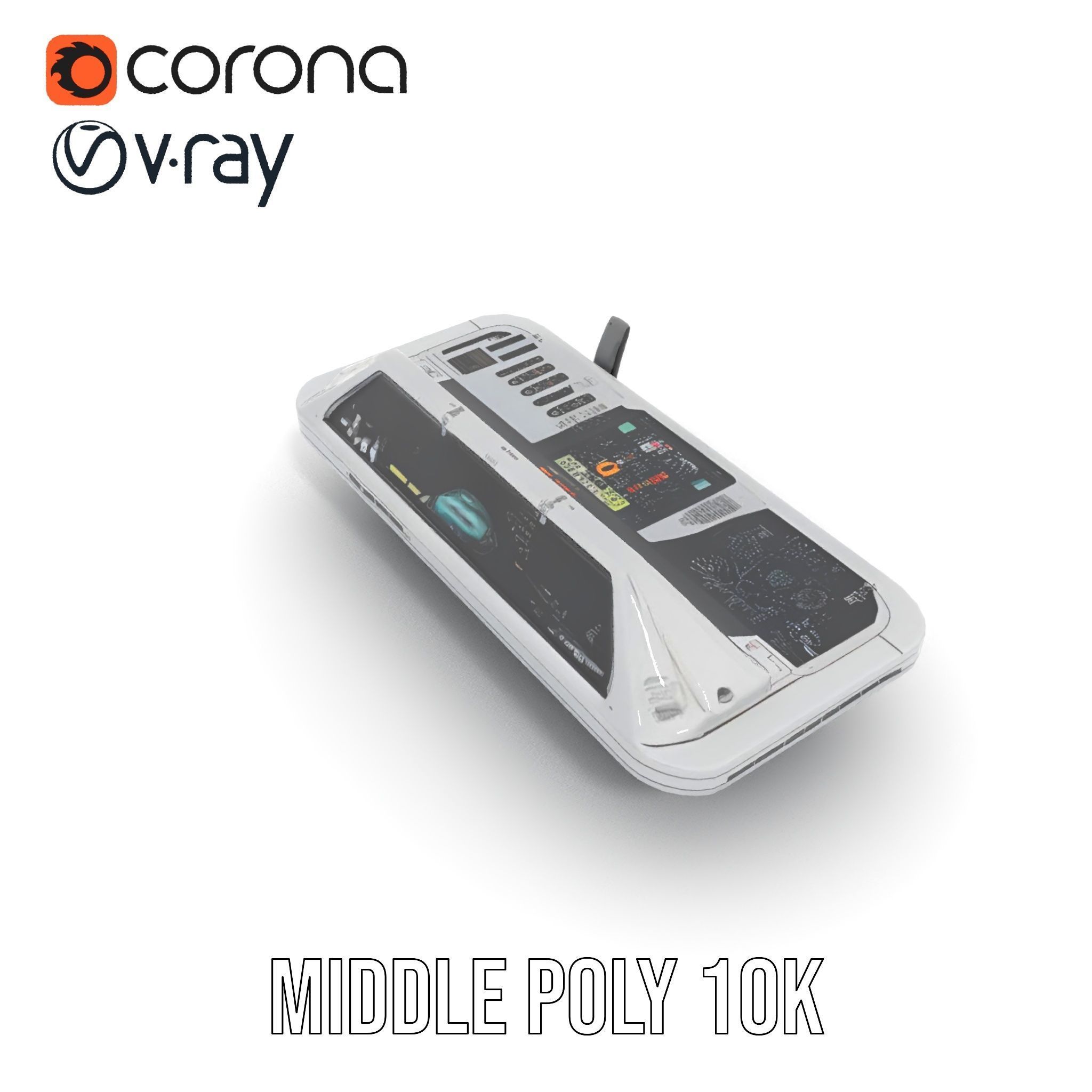 Futuristic Command Console Model Pack Low-poly 3D model_19