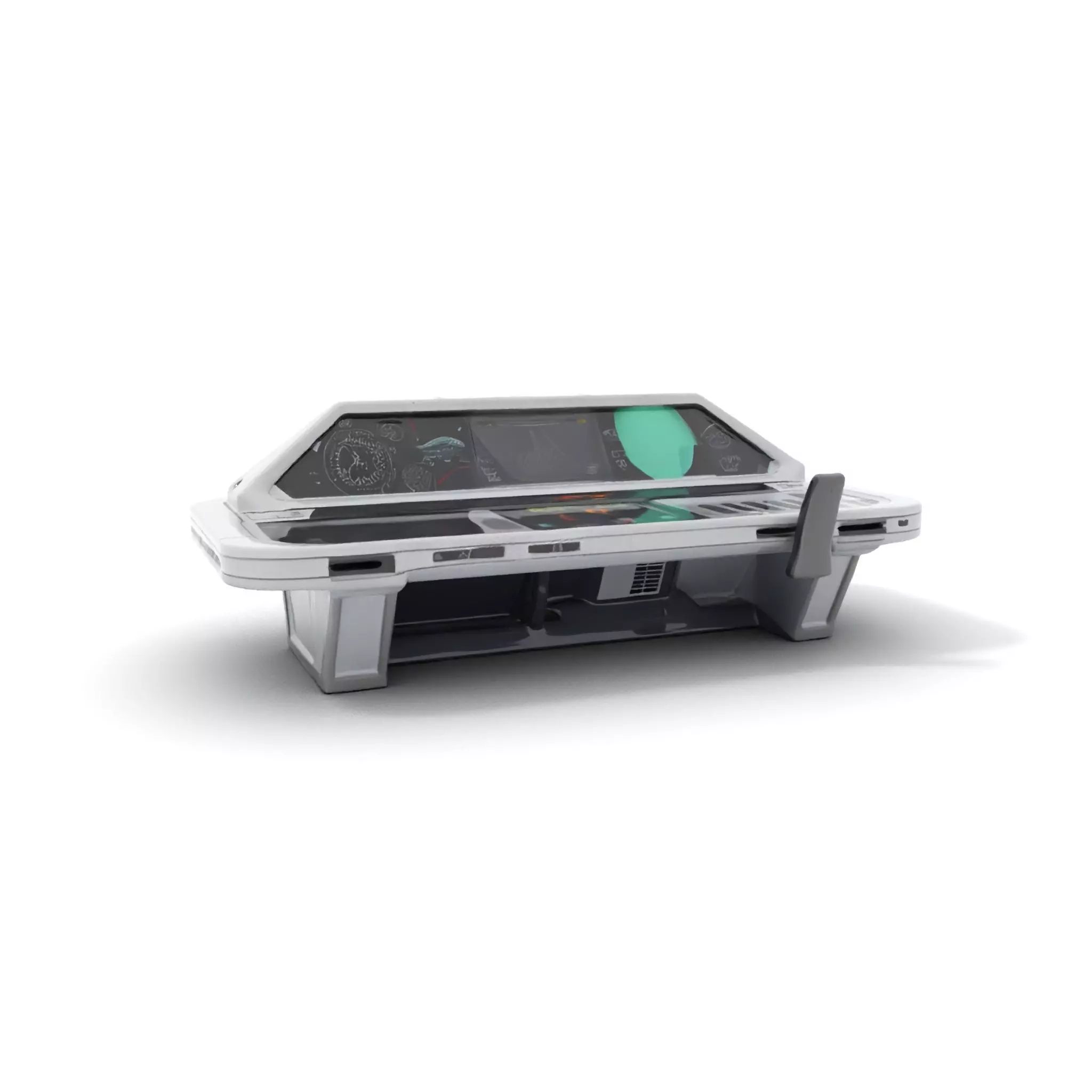 Futuristic Command Console Model Pack Low-poly 3D model_0