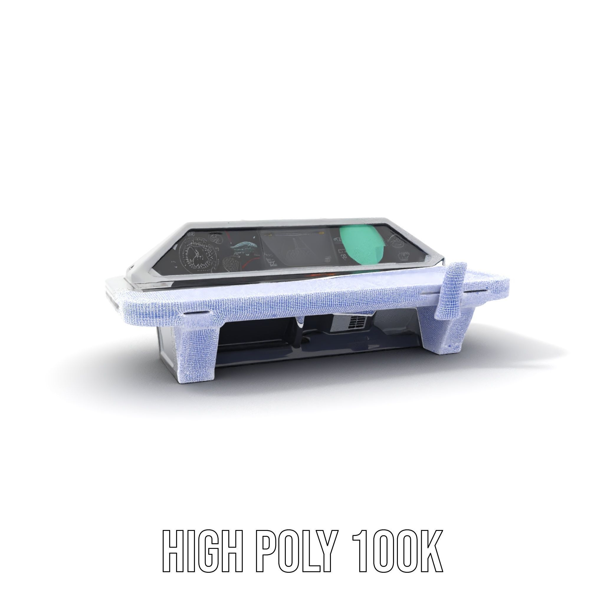 Futuristic Command Console Model Pack Low-poly 3D model_5