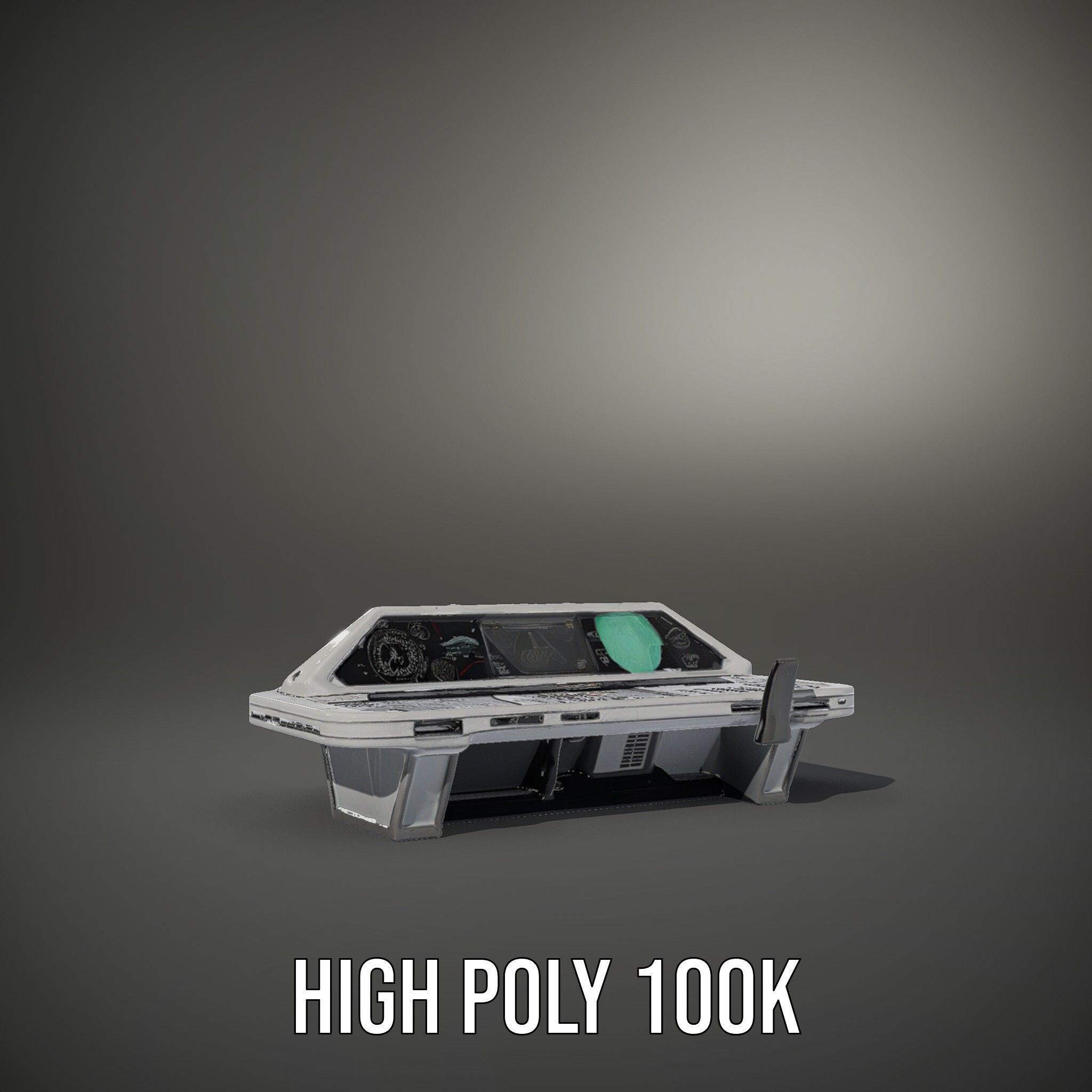 Futuristic Command Console Model Pack Low-poly 3D model_10