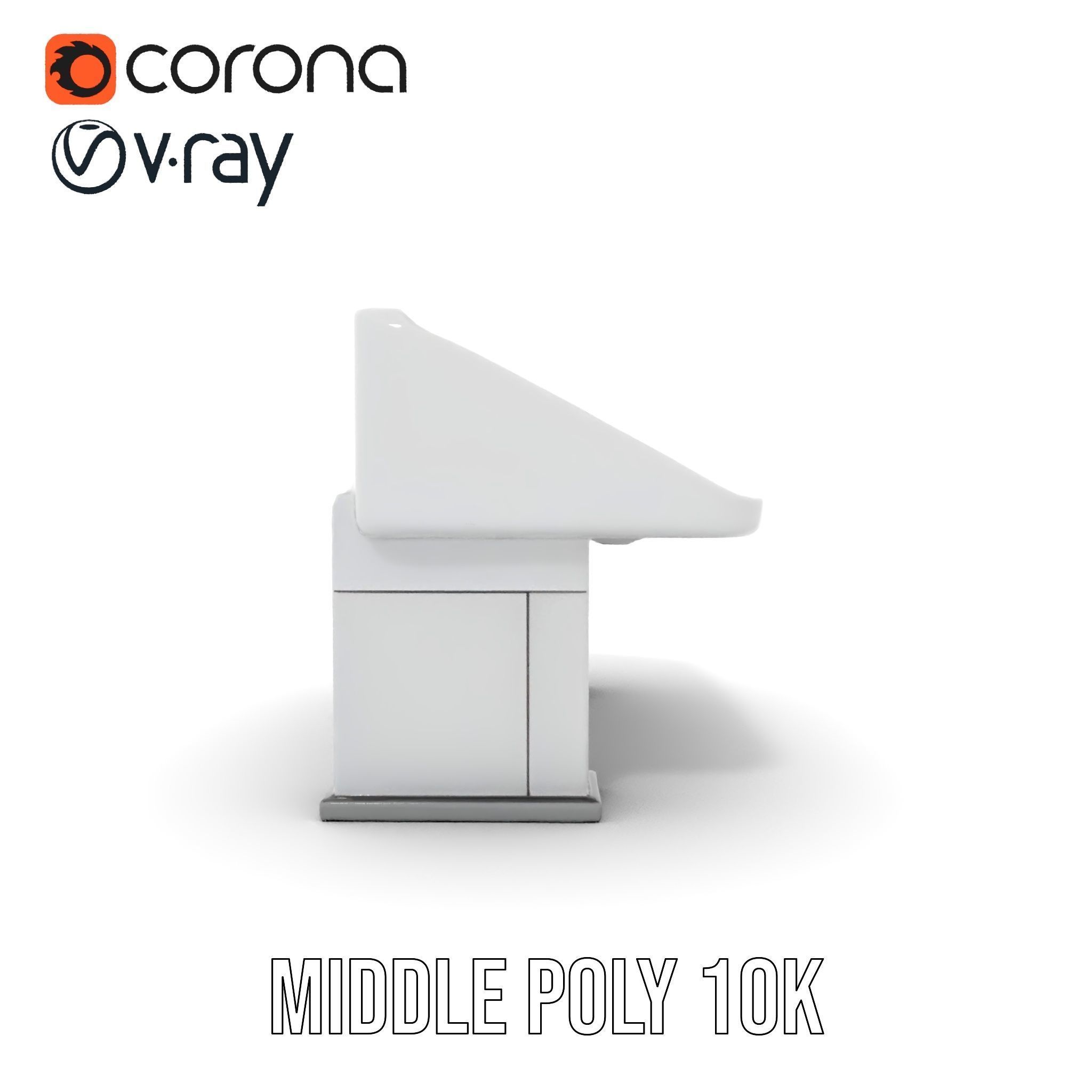 Modern Control Desk with Screen model pack Low-poly 3D model_14