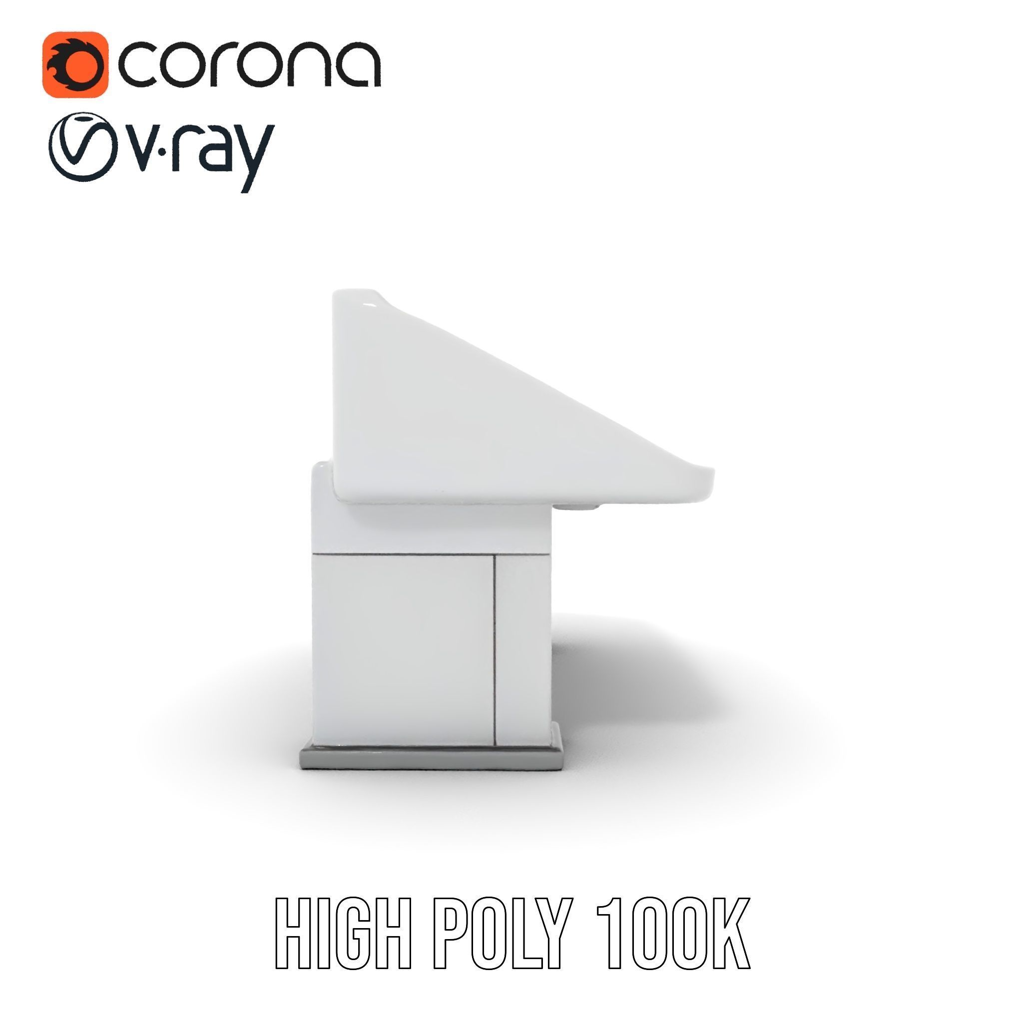 Modern Control Desk with Screen model pack Low-poly 3D model_25