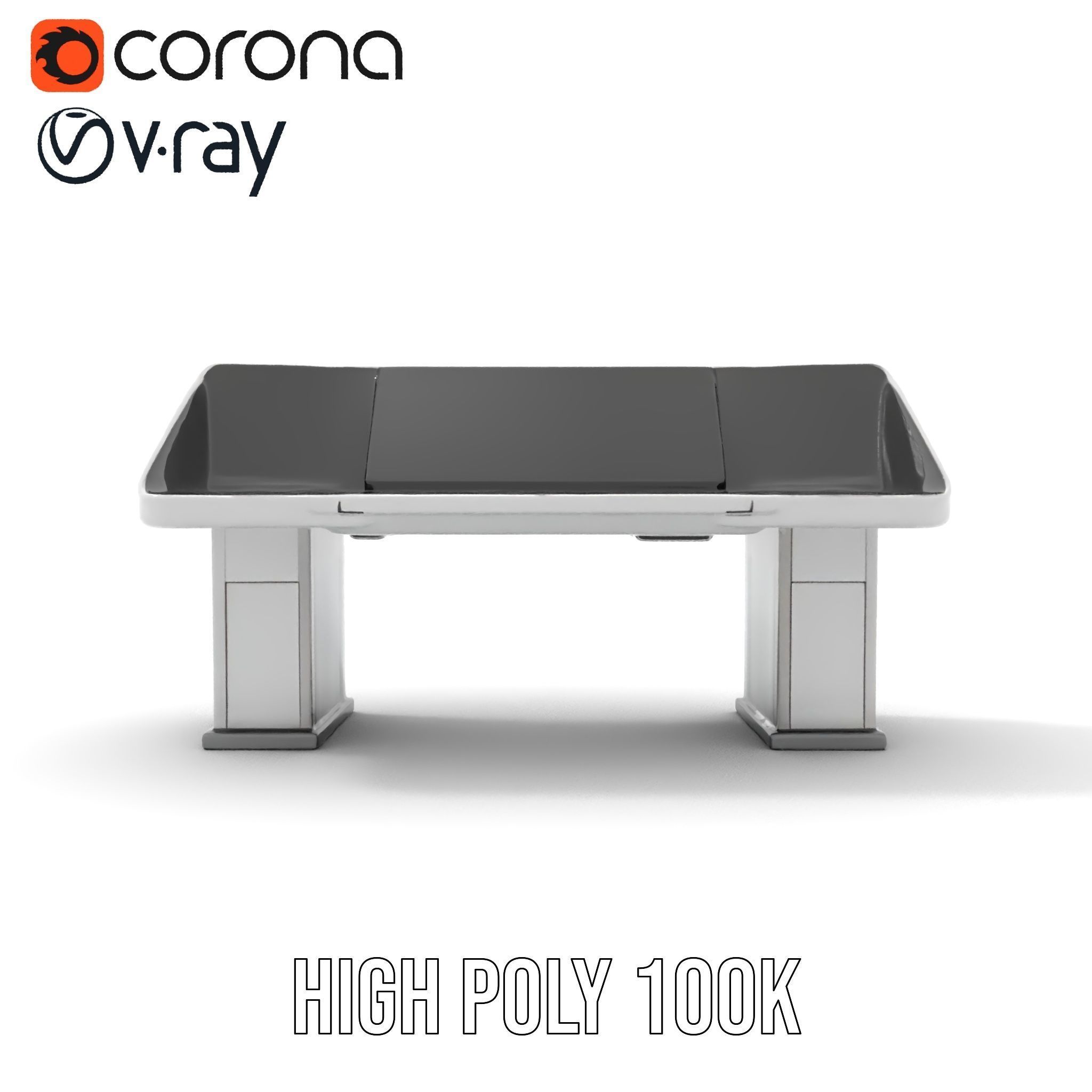 Modern Control Desk with Screen model pack Low-poly 3D model_16