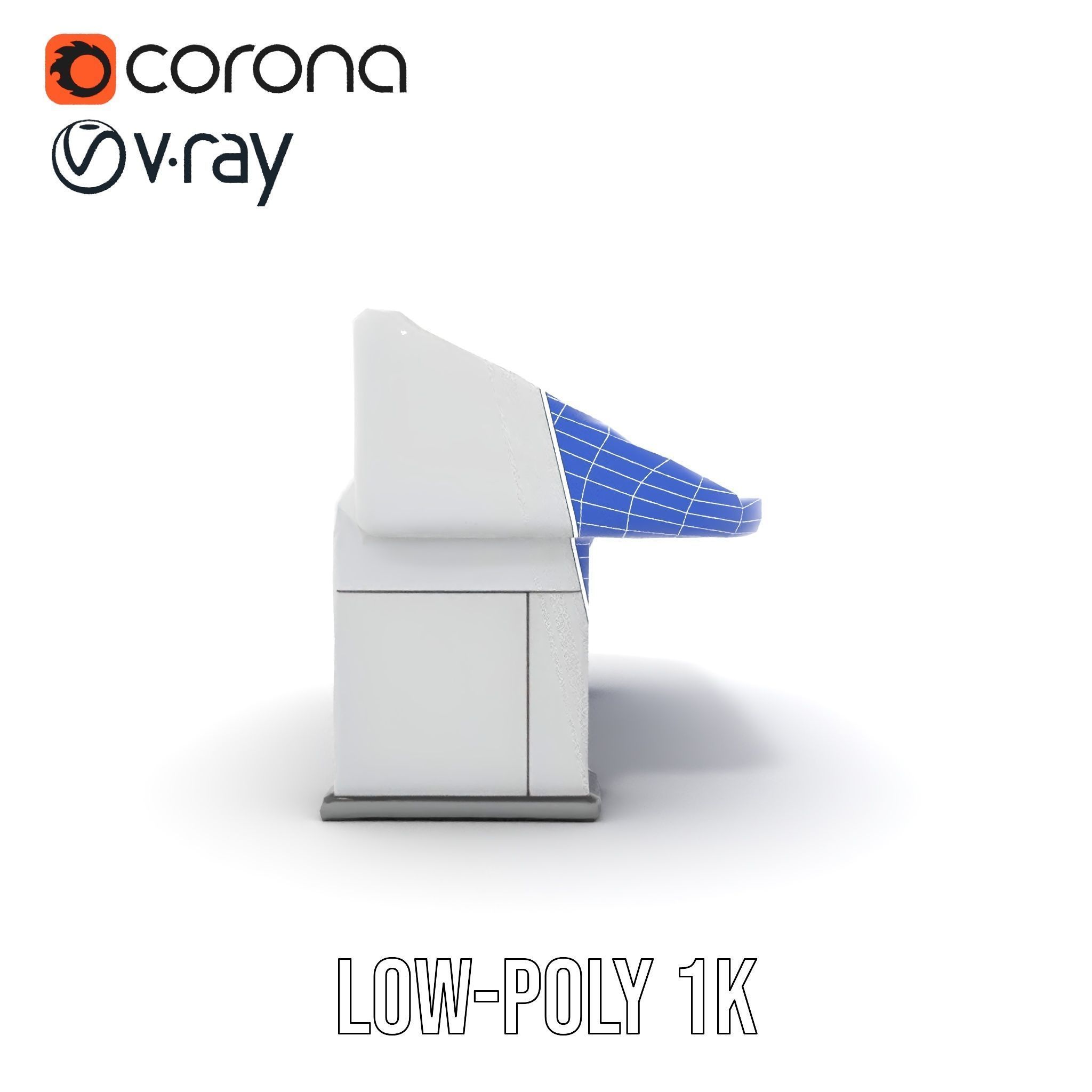 Modern Control Desk with Screen model pack Low-poly 3D model_32