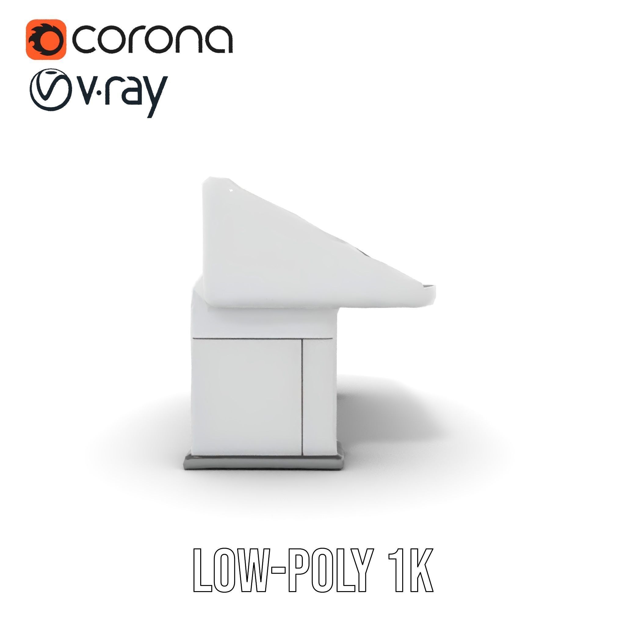 Modern Control Desk with Screen model pack Low-poly 3D model_24