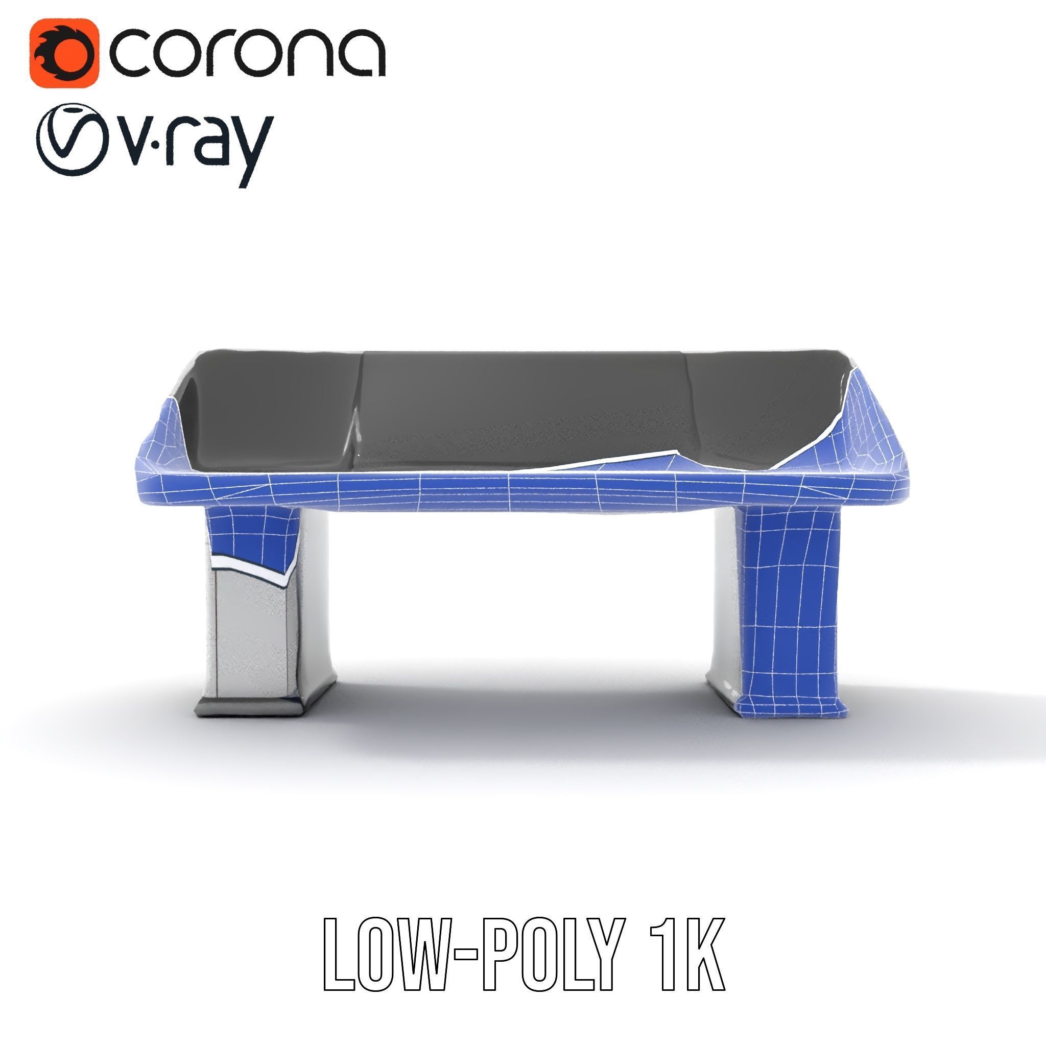 Modern Control Desk with Screen model pack Low-poly 3D model_29