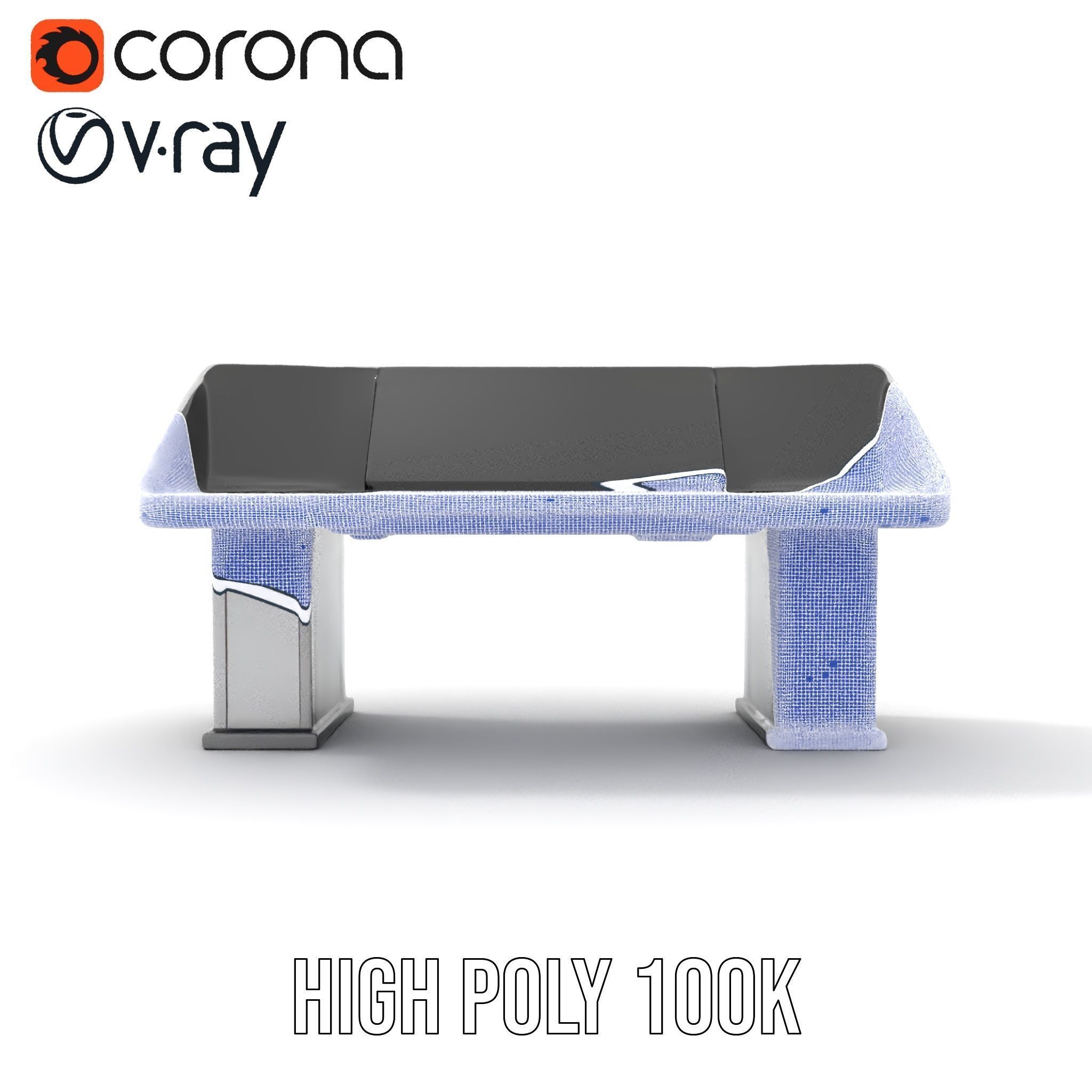 Modern Control Desk with Screen model pack Low-poly 3D model_35