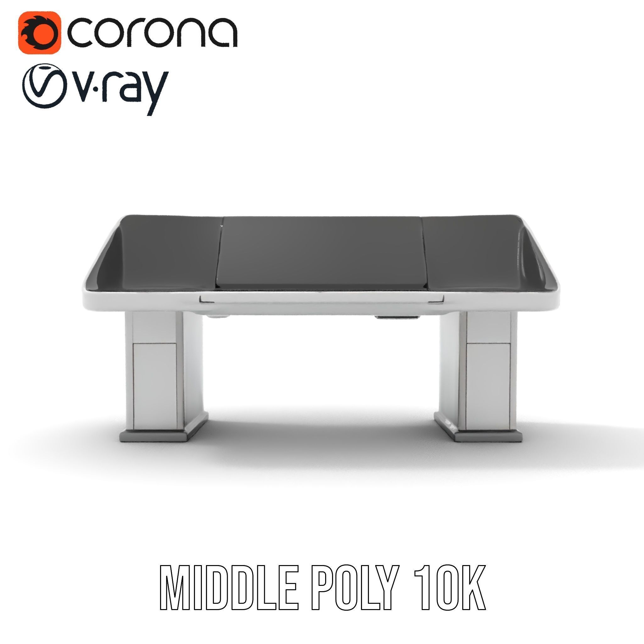 Modern Control Desk with Screen model pack Low-poly 3D model_6