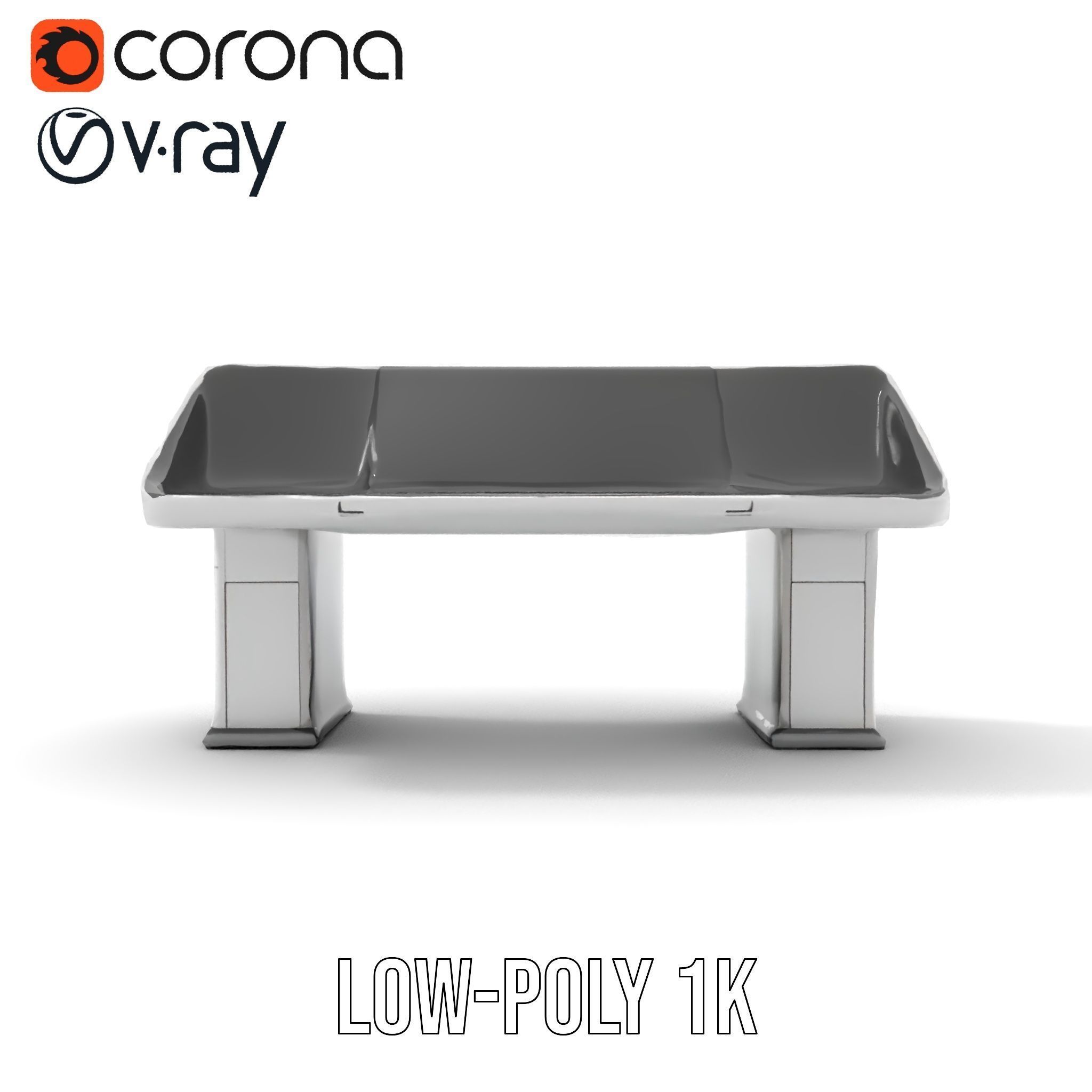 Modern Control Desk with Screen model pack Low-poly 3D model_27