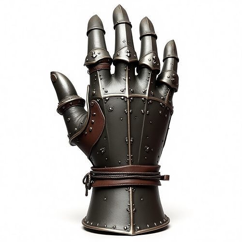 Medieval Armor Gauntlet 3D Model - Battle-Worn Steel Low-poly 3D model