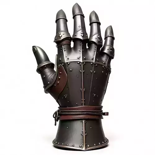 Medieval Armor Gauntlet 3D Model - Battle-Worn Steel Low-poly 3D model