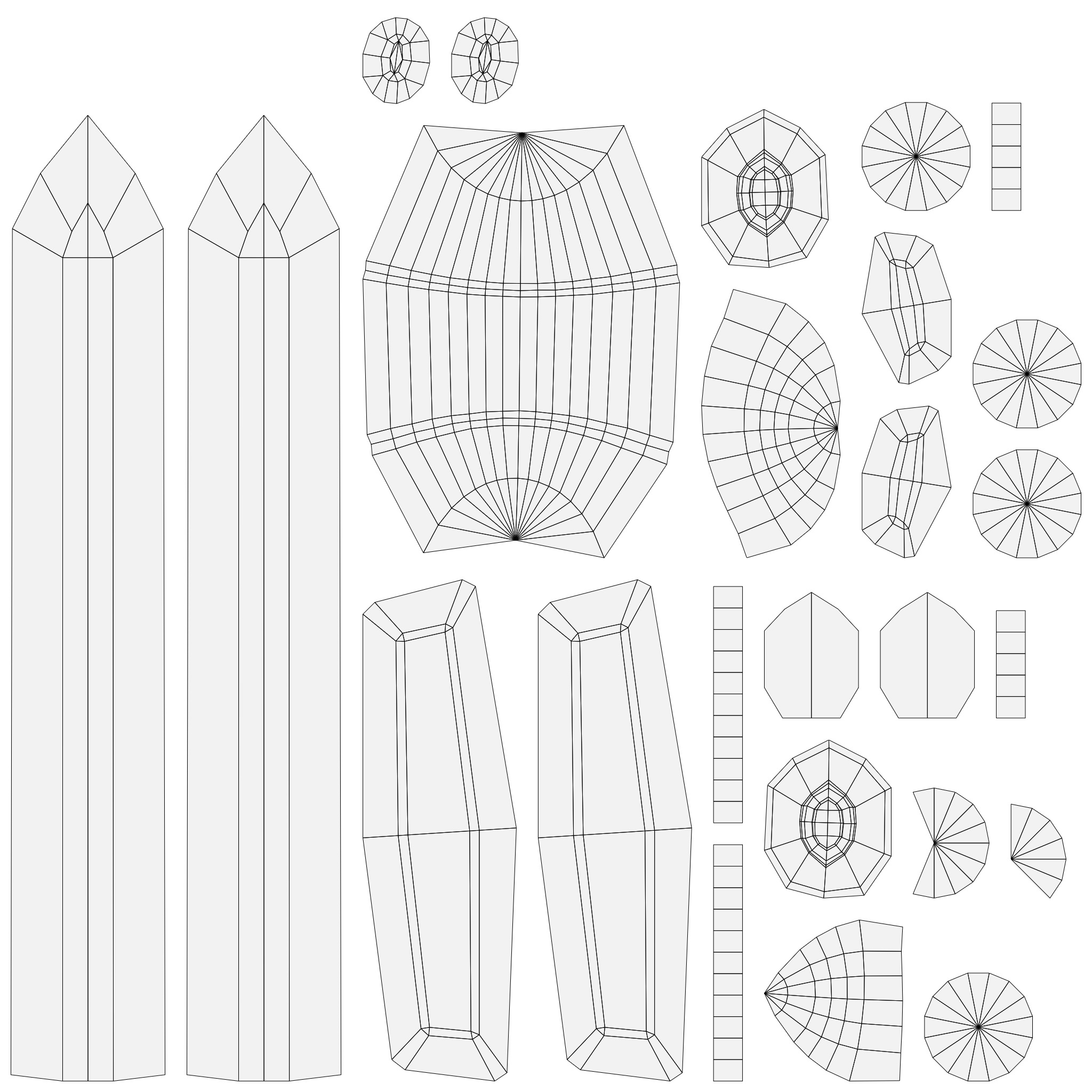 10 Low-Poly Sword Models Low-poly 3D model_17
