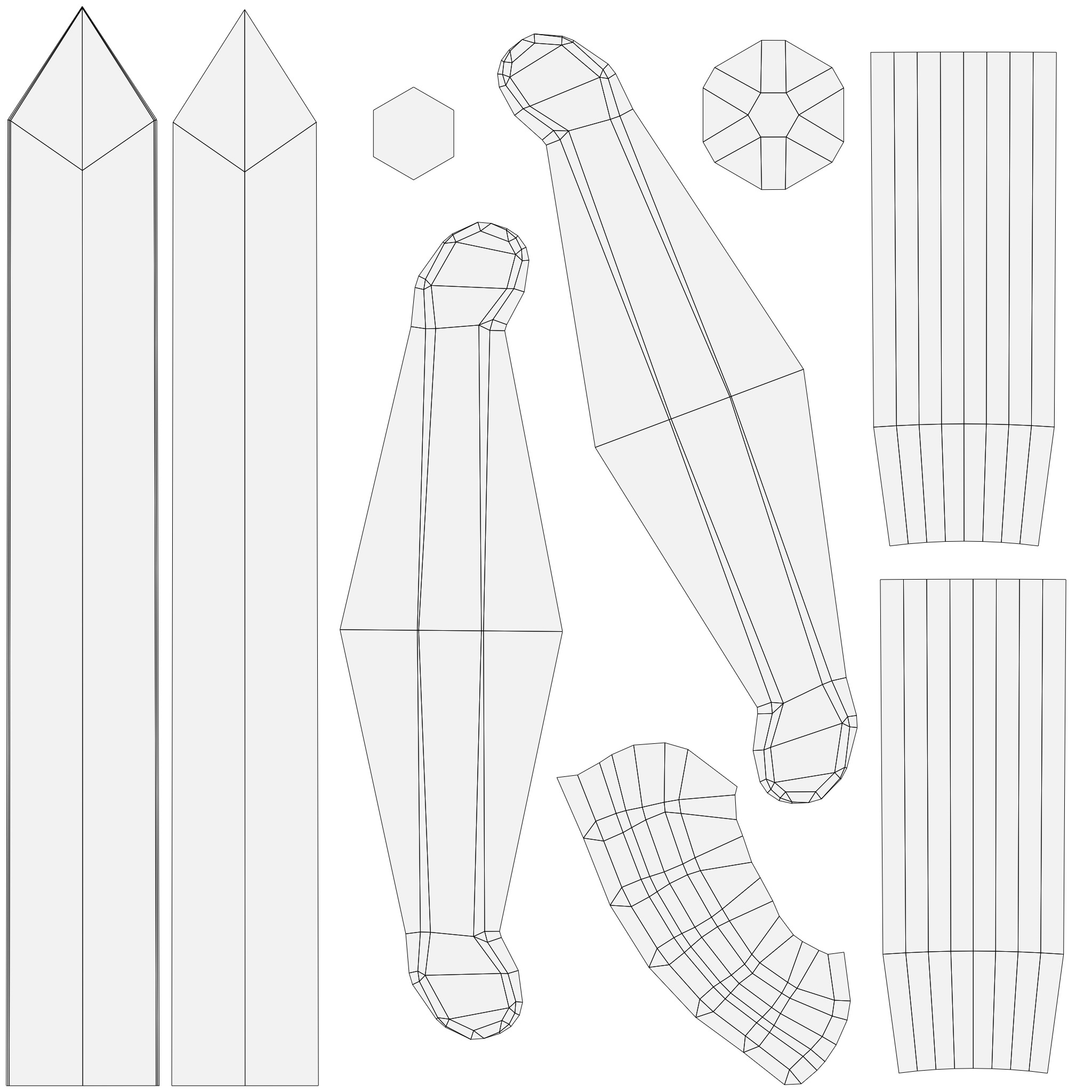 10 Low-Poly Sword Models Low-poly 3D model_25