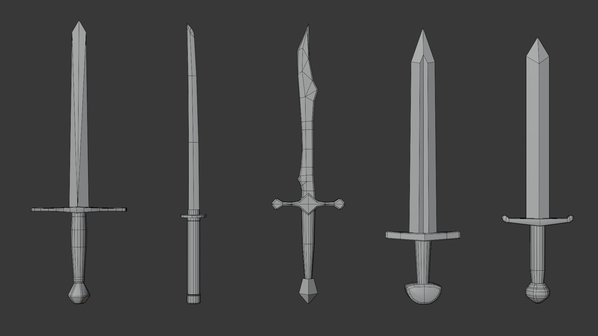 10 Low-Poly Sword Models Low-poly 3D model_11