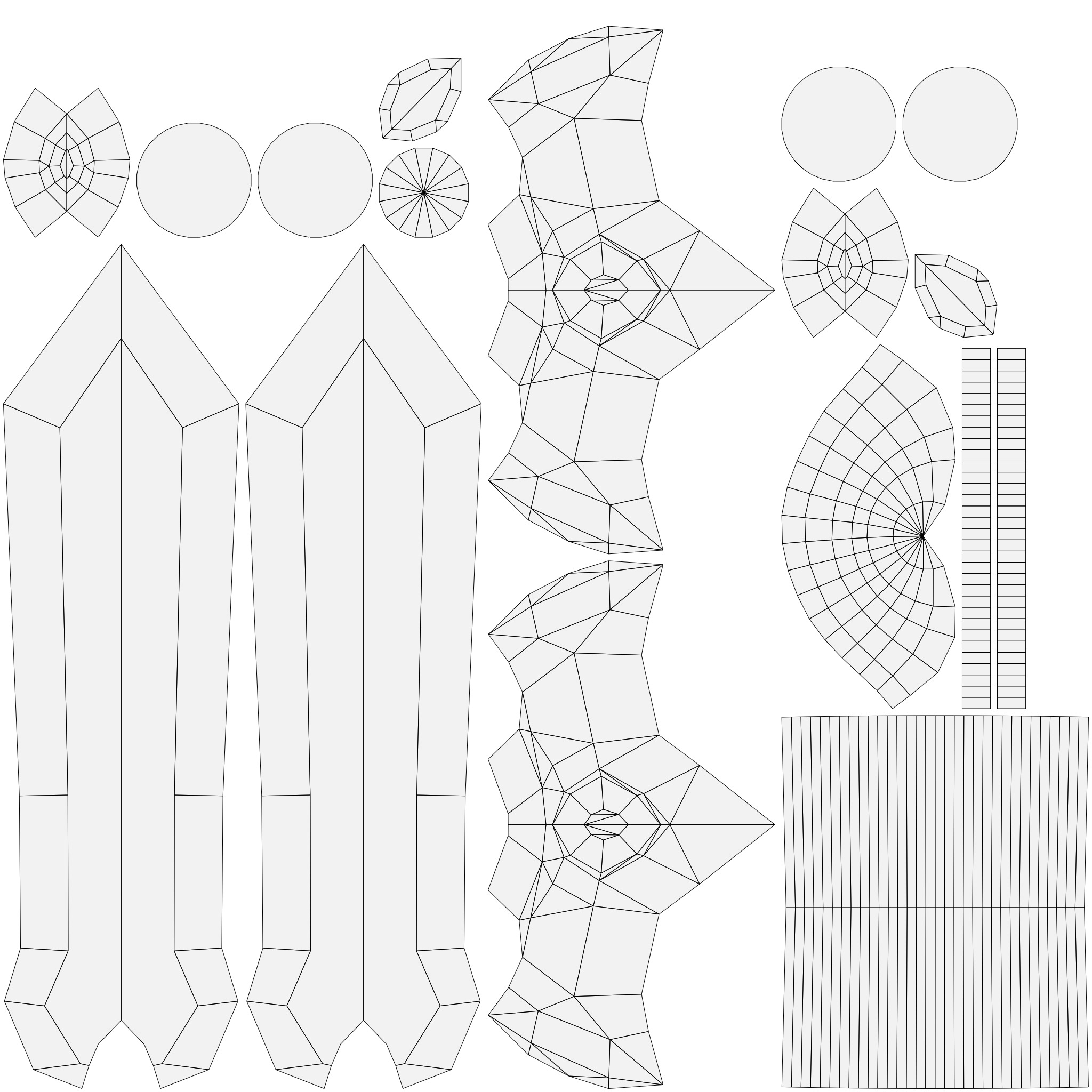 10 Low-Poly Sword Models Low-poly 3D model_18