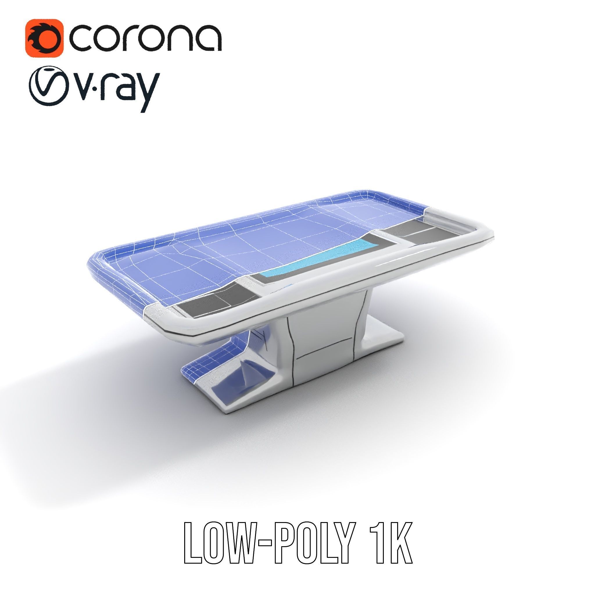 Futuristic Interactive Table Model Pack Low-poly 3D model_25
