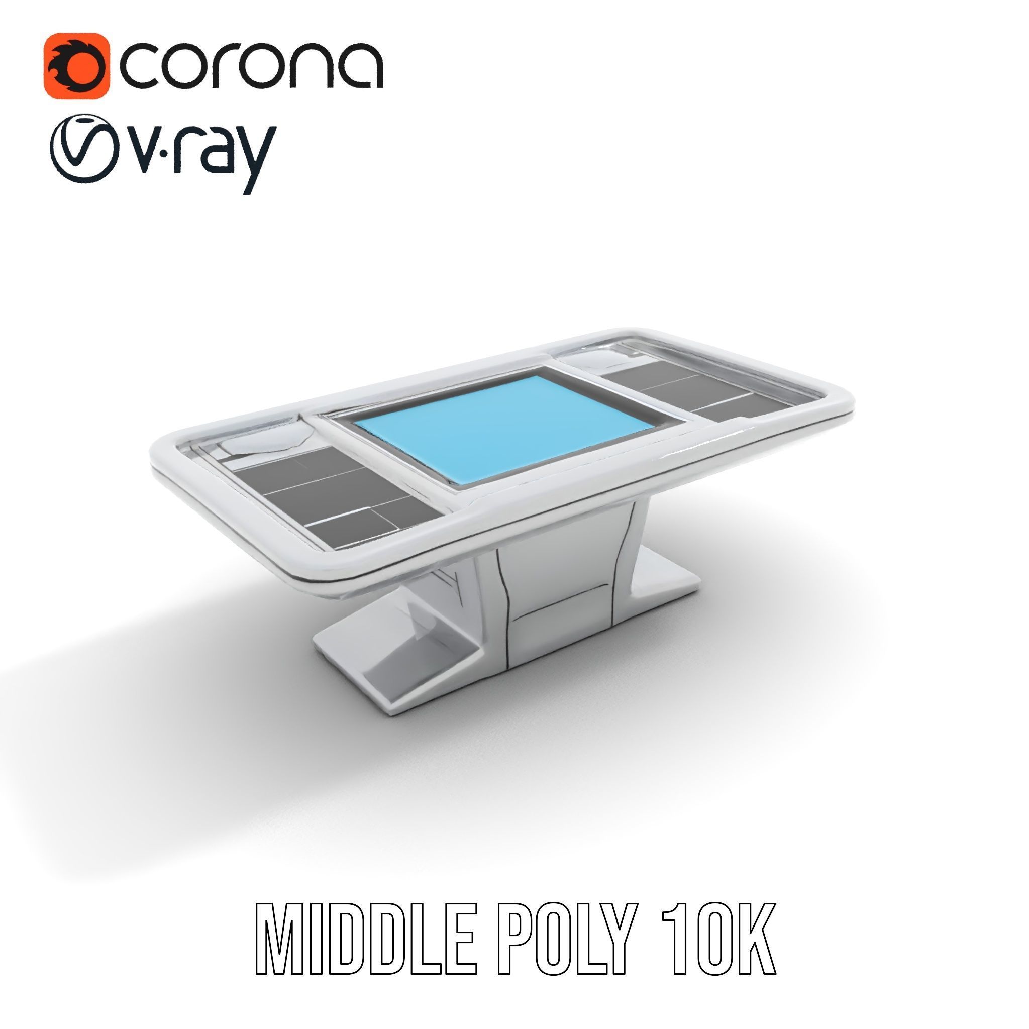 Futuristic Interactive Table Model Pack Low-poly 3D model_14