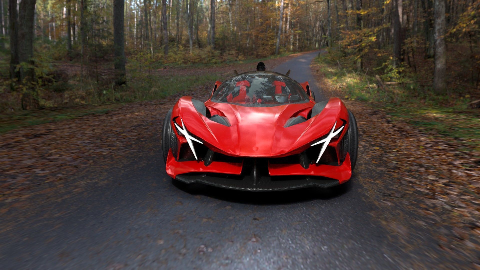 Futuristic Low Poly Concept Supercar Low-poly 3D model_13