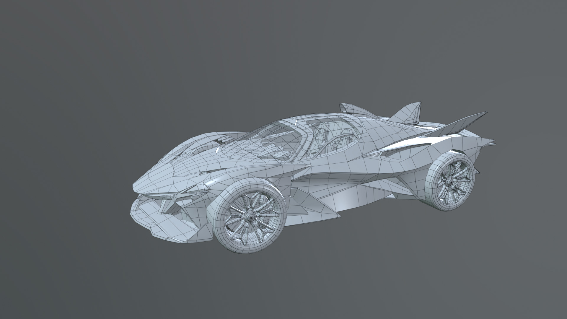 Futuristic Low Poly Concept Supercar Low-poly 3D model_17