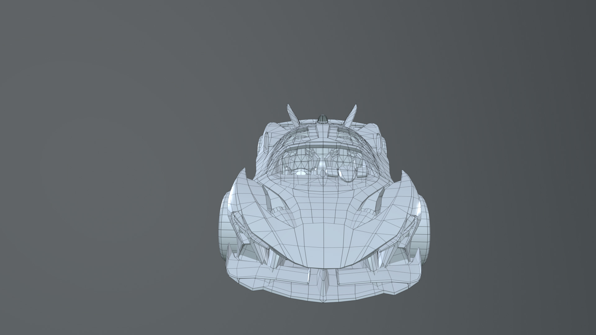 Futuristic Low Poly Concept Supercar Low-poly 3D model_16