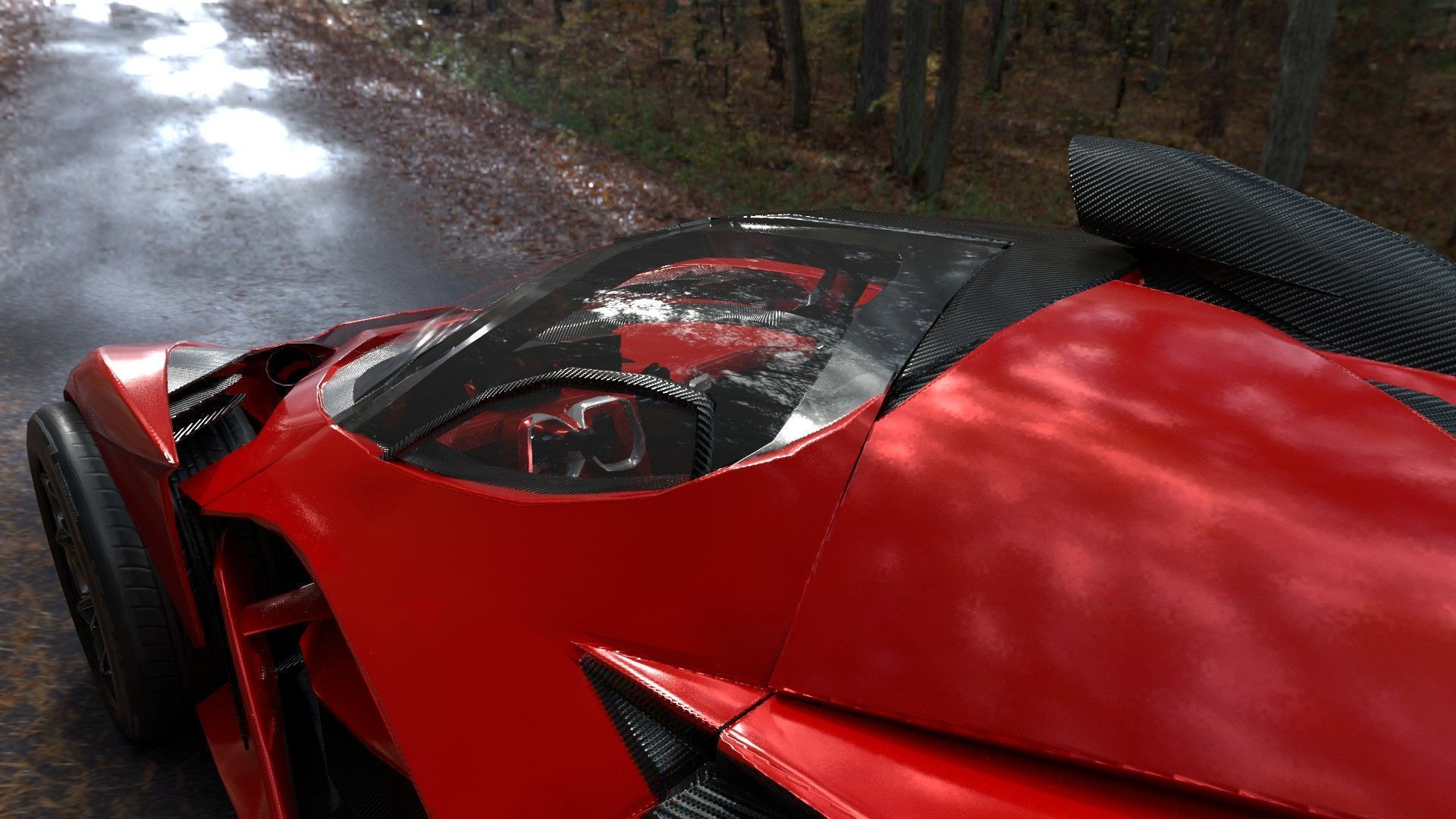 Futuristic Low Poly Concept Supercar Low-poly 3D model_9