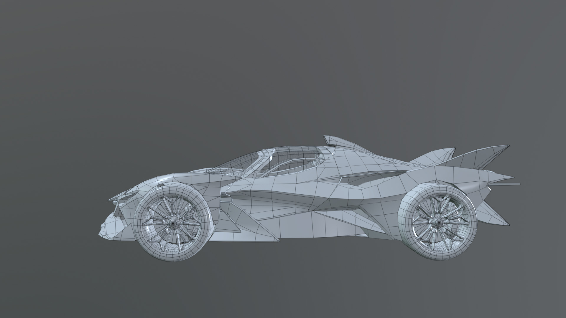 Futuristic Low Poly Concept Supercar Low-poly 3D model_15
