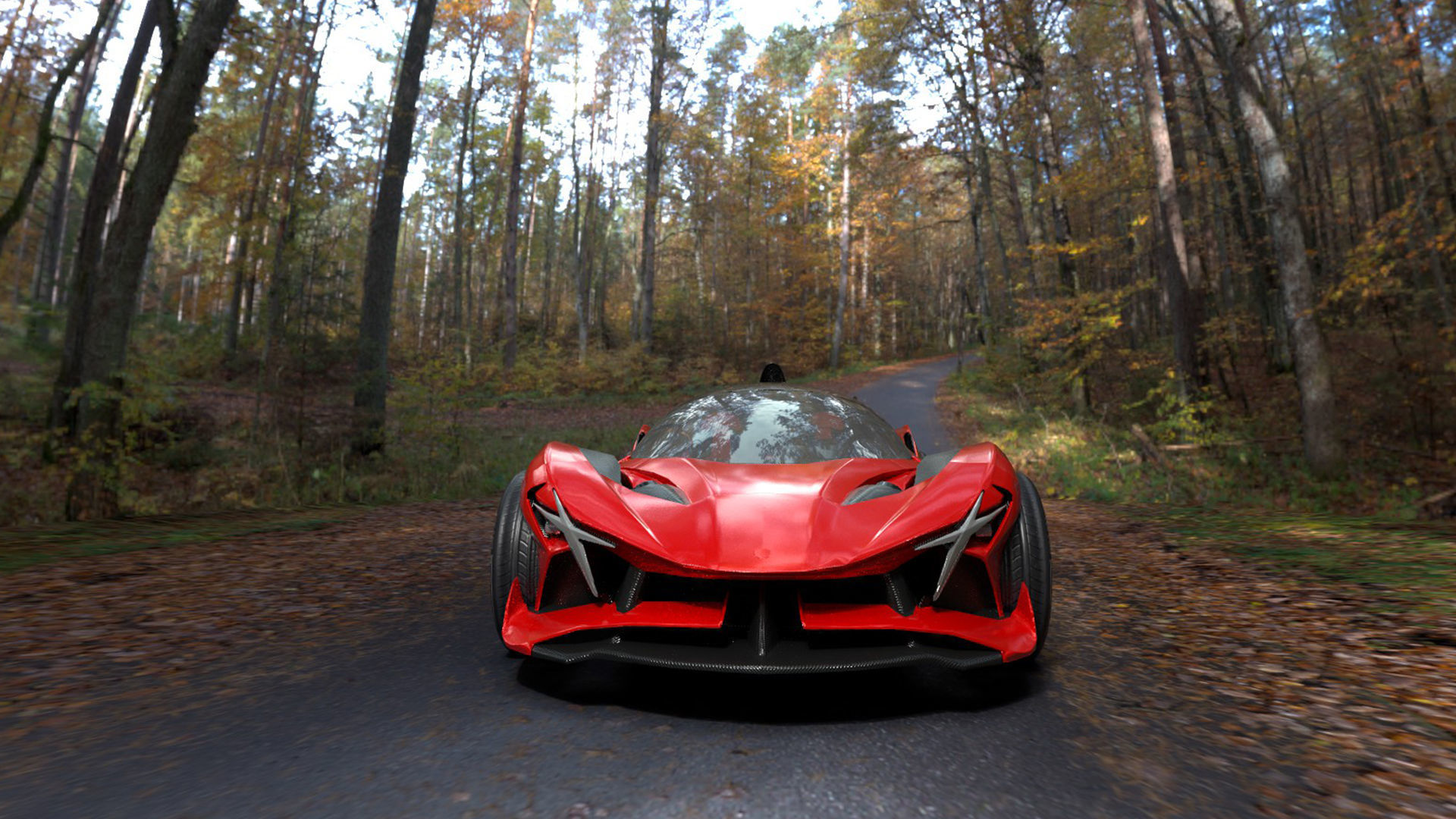 Futuristic Low Poly Concept Supercar Low-poly 3D model_4