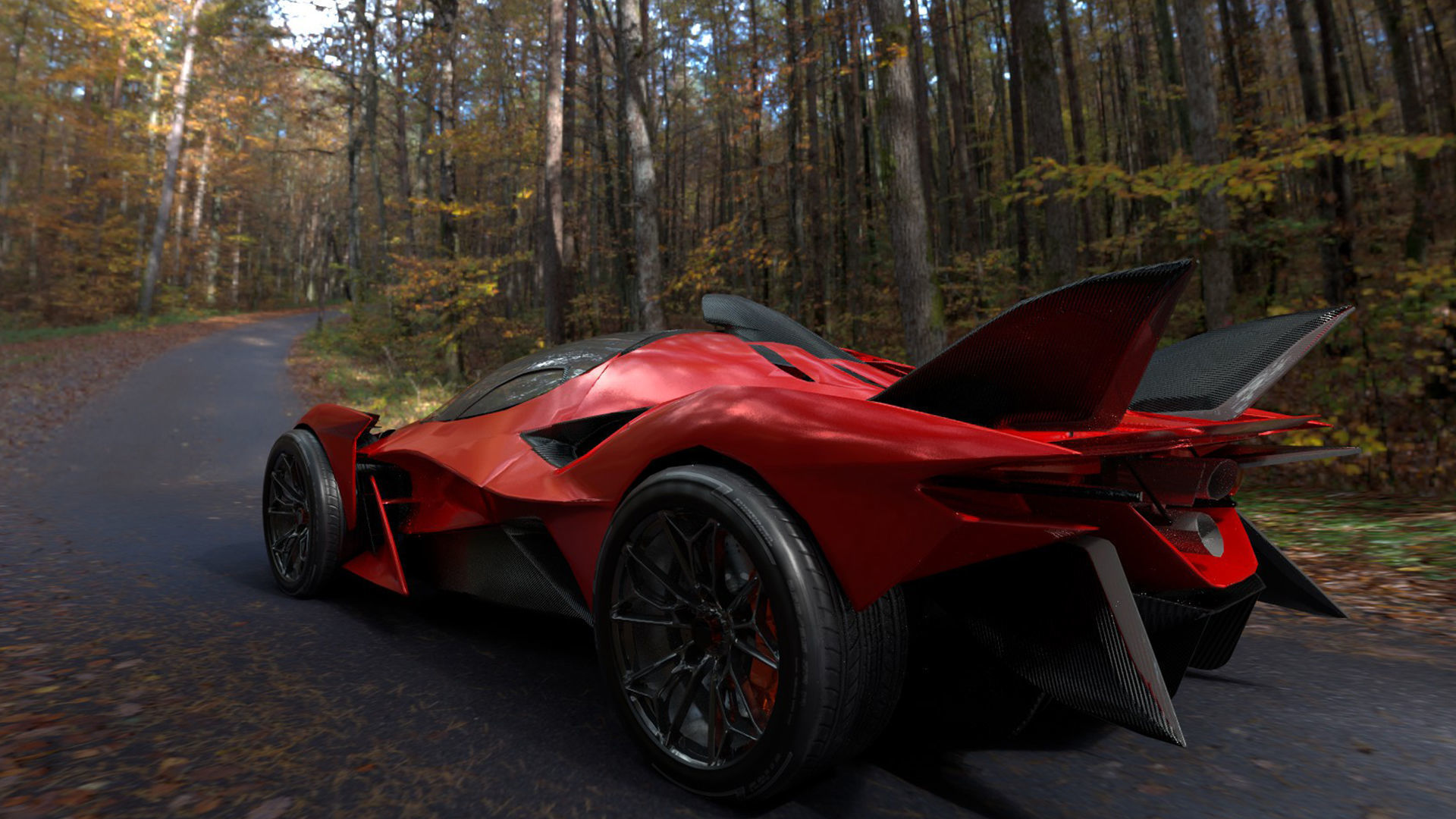 Futuristic Low Poly Concept Supercar Low-poly 3D model_11