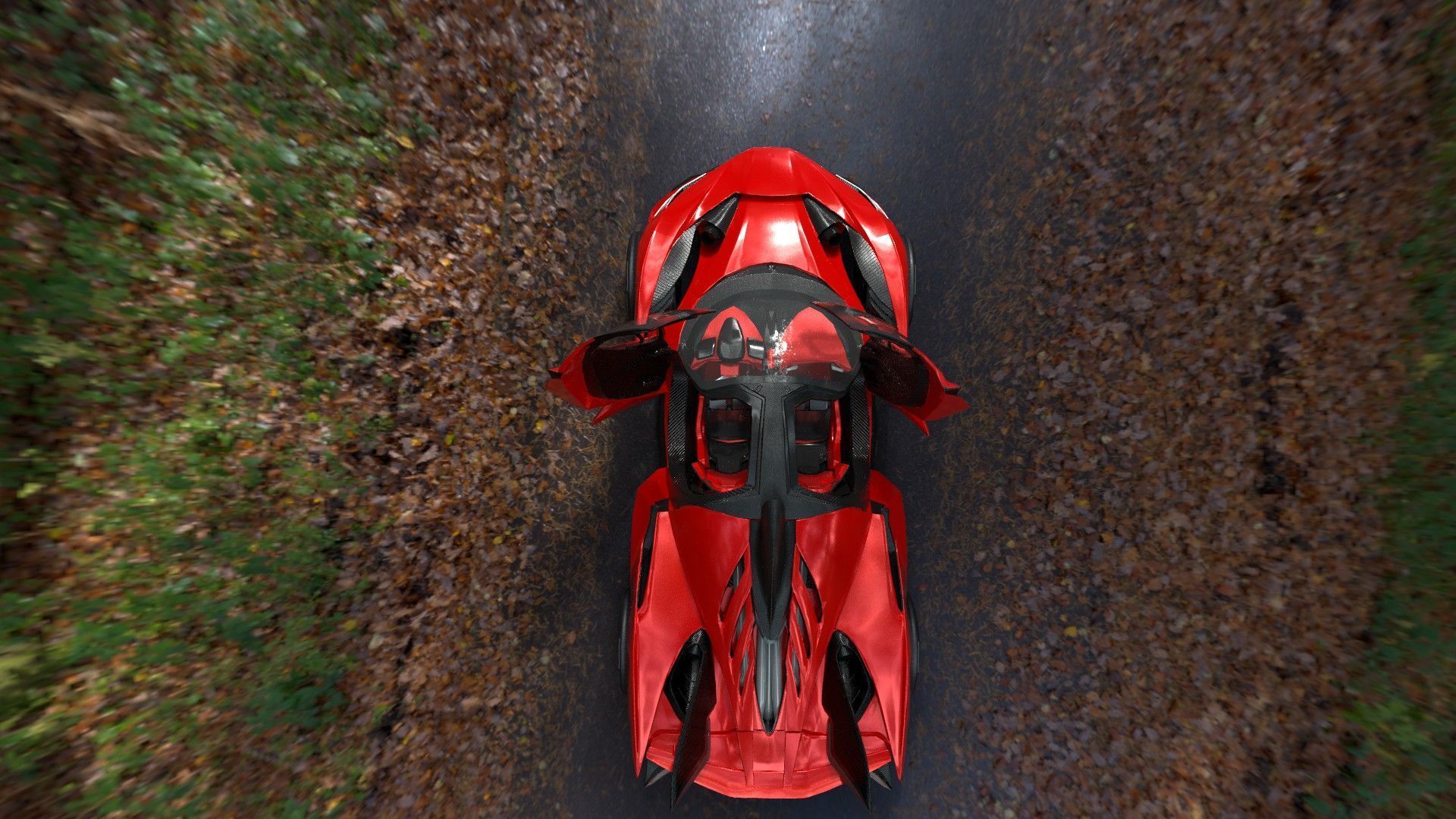 Futuristic Low Poly Concept Supercar Low-poly 3D model_6