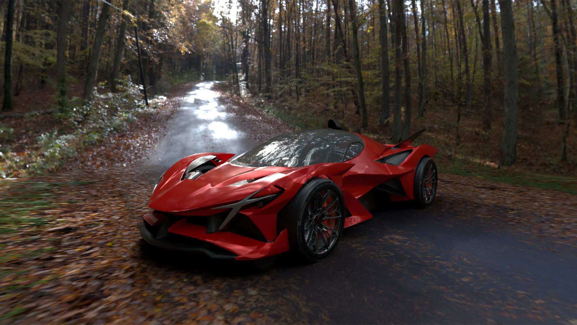 Futuristic Low Poly Concept Supercar Low-poly 3D model_2
