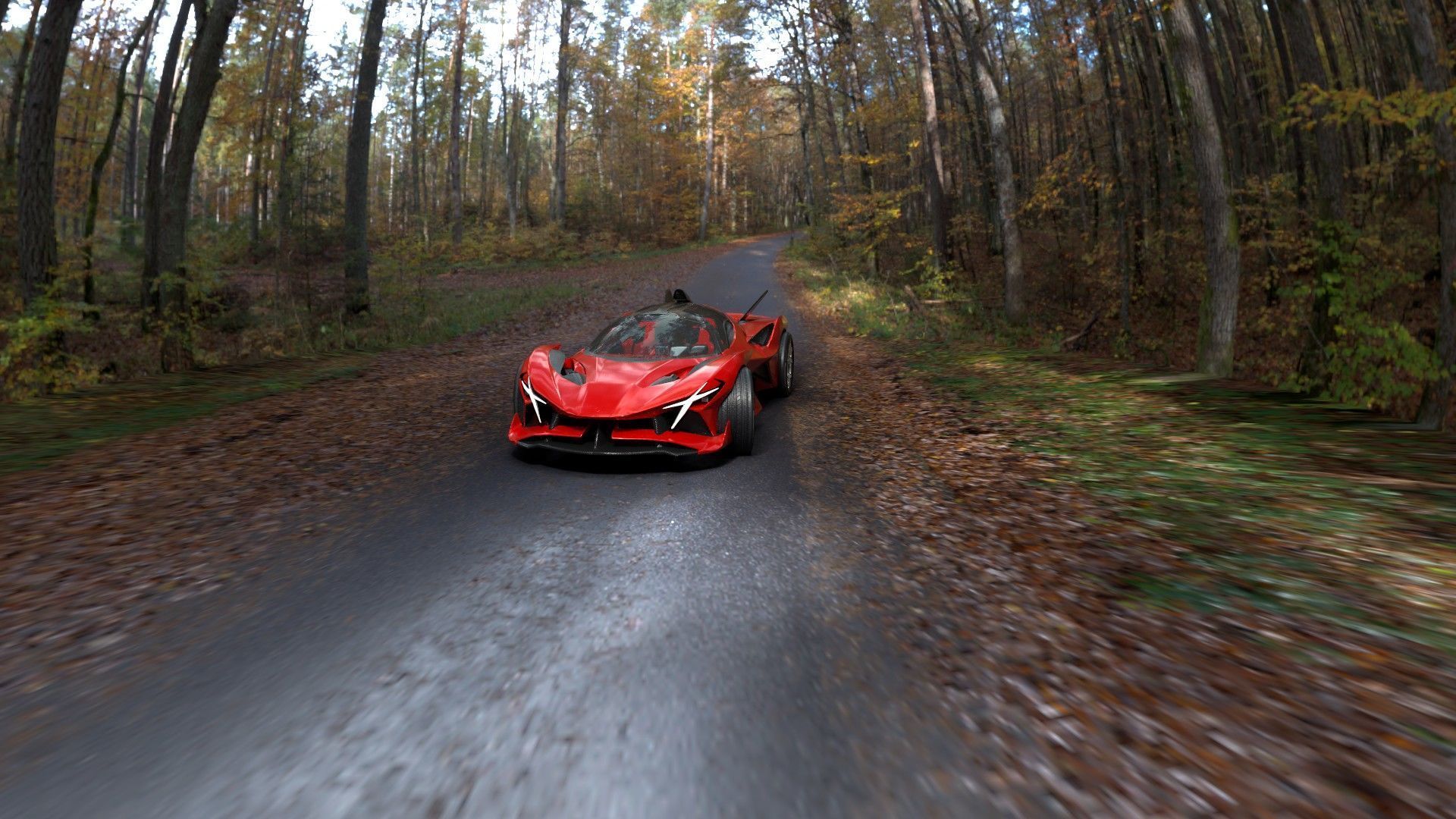 Futuristic Low Poly Concept Supercar Low-poly 3D model_7