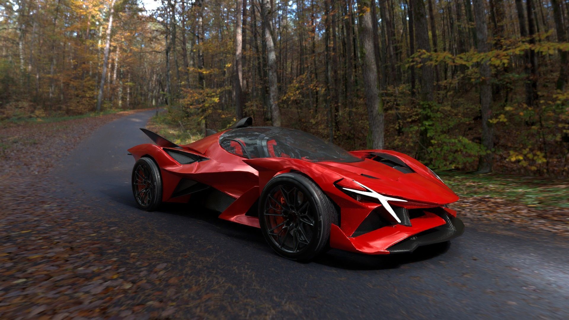 Futuristic Low Poly Concept Supercar Low-poly 3D model_8